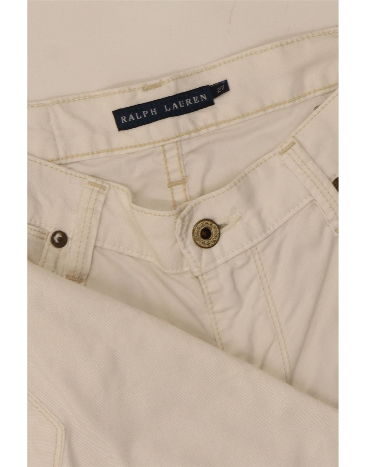 Ralph Lauren Womens Slim Jeans W27 L26 White Cotton Size 42" / US 20 - 3 Thumbnail