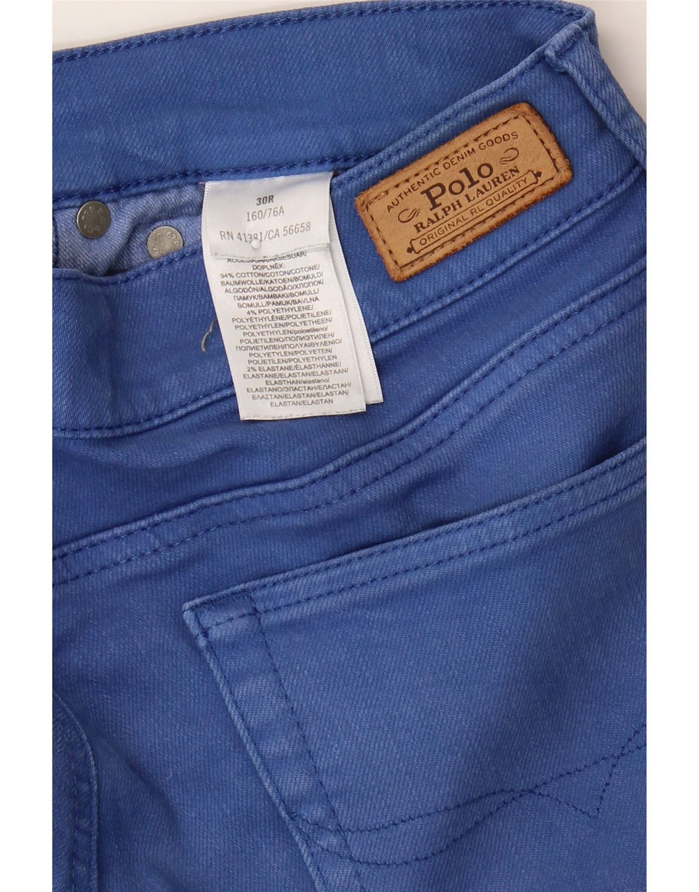 Polo Ralph Lauren Womens Skinny Jeans W30 L29 Blue Cotton Size 42" / US 20 - 3 Thumbnail