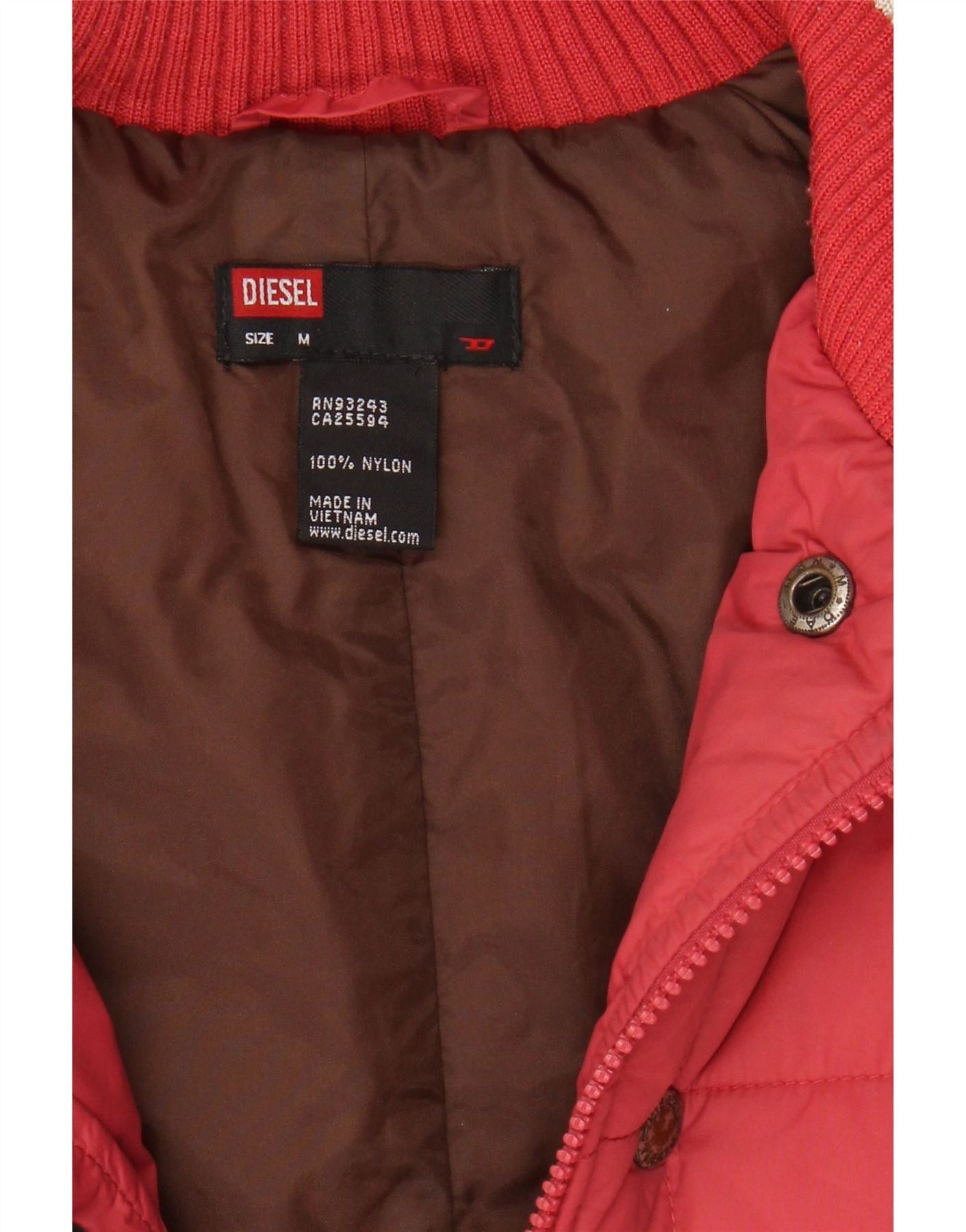 Diesel Womens Hooded Padded Jacket UK 14 Medium Pink Nylon Size M / US 6-8 / IT 42-44 - 6 Thumbnail
