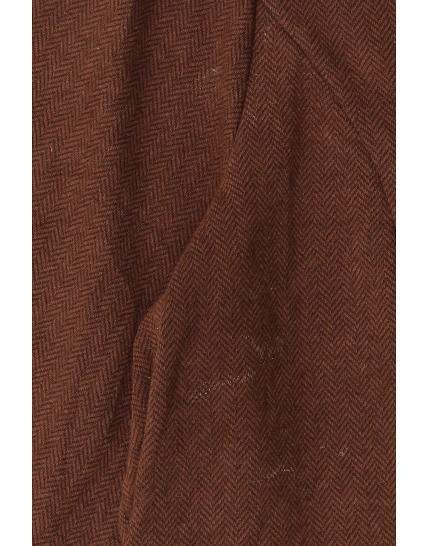 Ralph Lauren Womens 3/4 Sleeve Blouse Top UK 22 3XL Brown Herringbone Size 3XL / US 20-22 - 3 Thumbnail