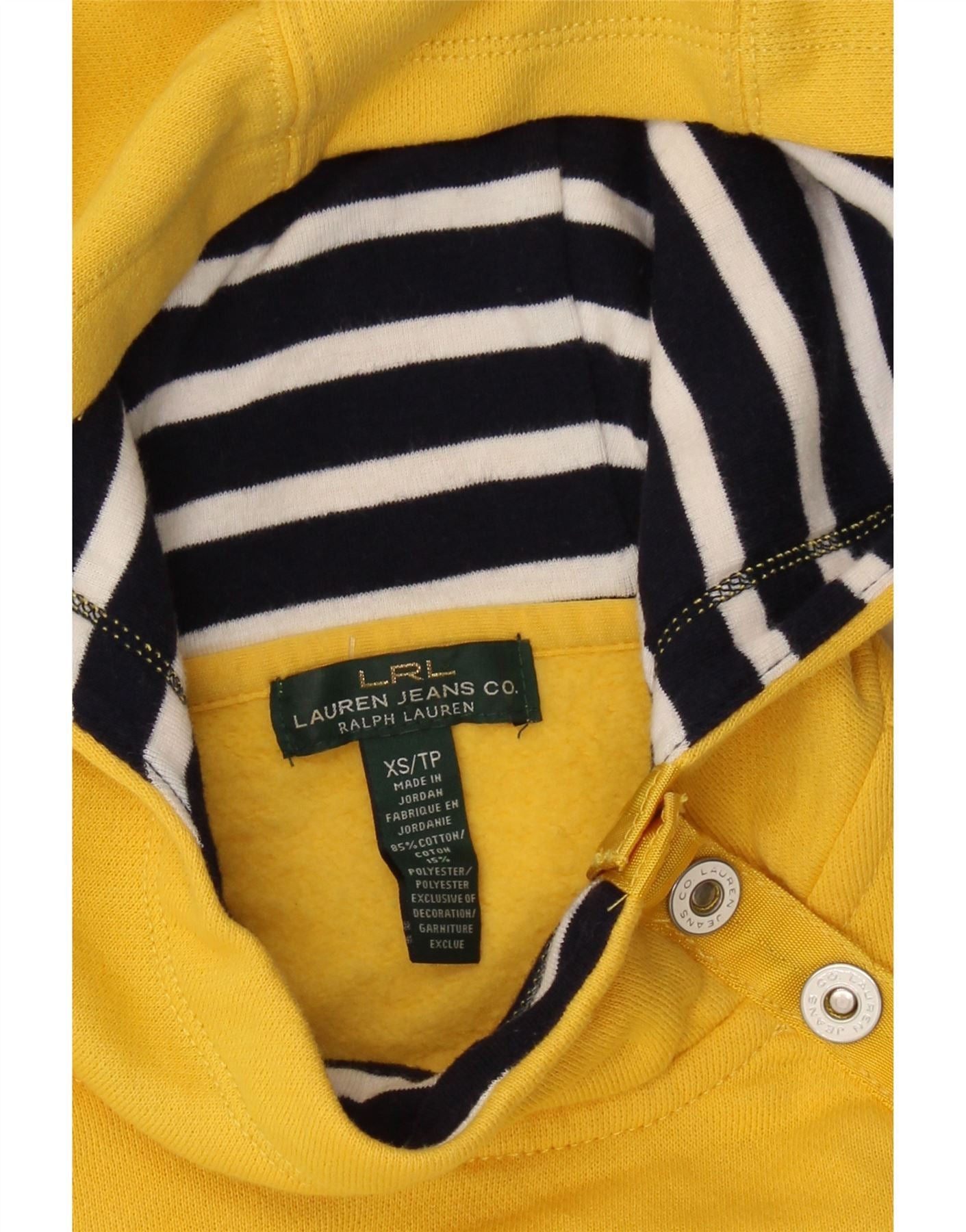 Ralph Lauren Womens Hoodie Jumper UK 6 XS Yellow Cotton Size XS / US 0-2 / IT 36-38 - 3 Thumbnail