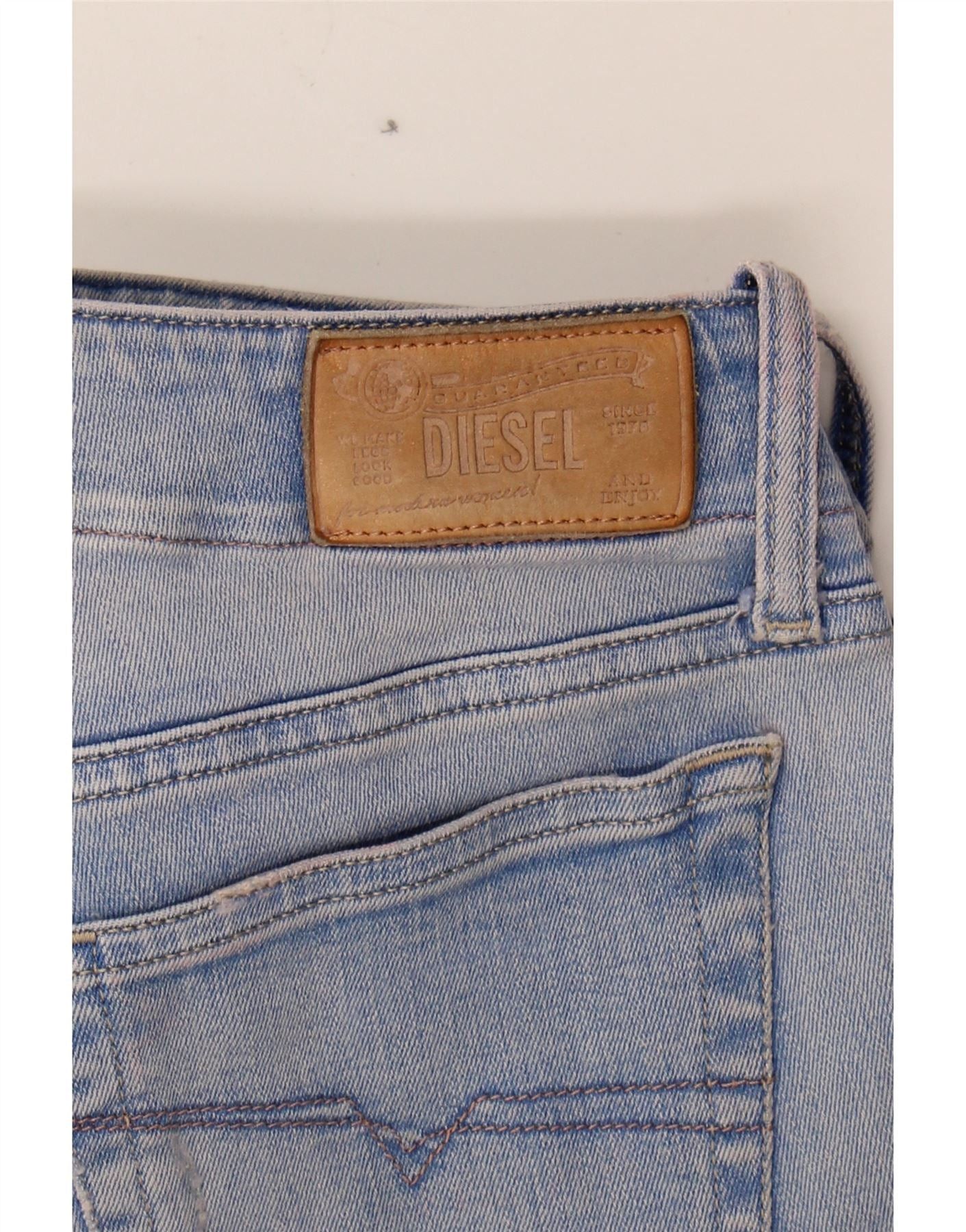 Diesel Womens Grupee-Zip Denim Shorts W26 Small Blue Size 42" / US 20 - 4 Thumbnail