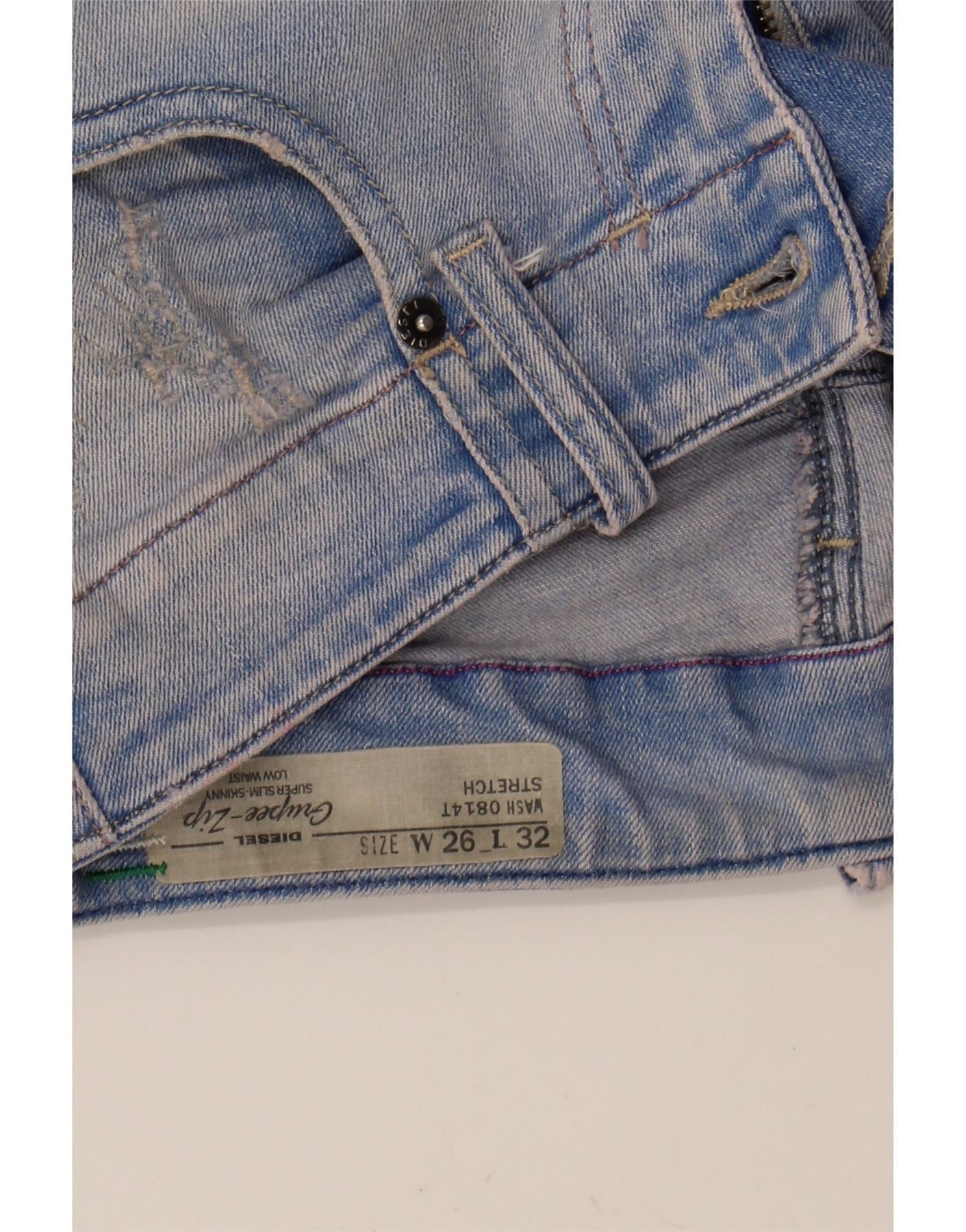 Diesel Womens Grupee-Zip Denim Shorts W26 Small Blue Size 42" / US 20 - 3 Thumbnail