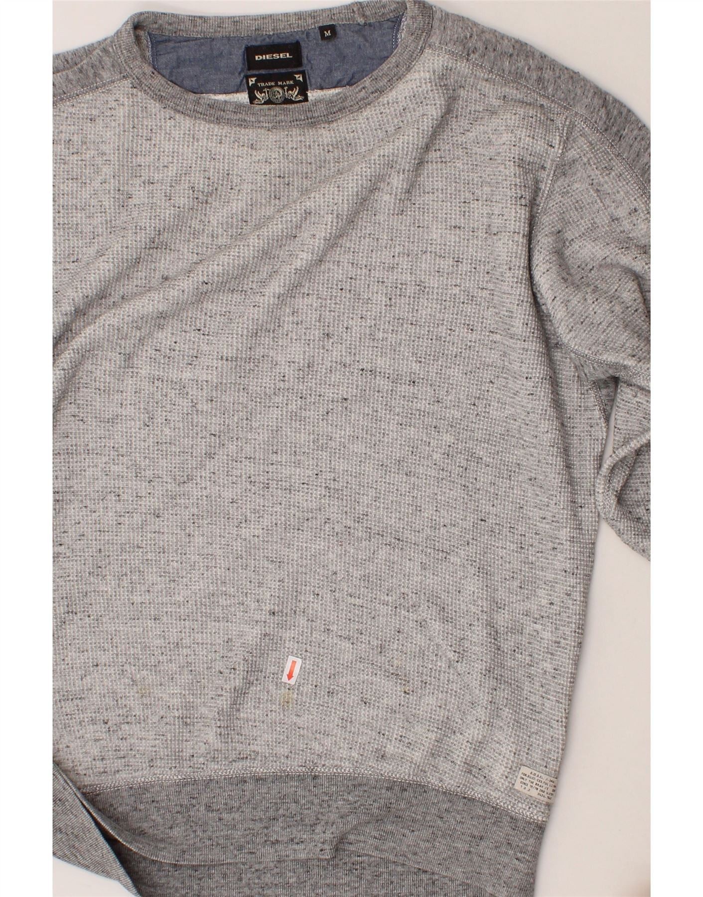 Diesel Mens Sweatshirt Jumper Medium Grey Flecked Cotton Size US M / EU 48-50 / 2 - 3 Thumbnail