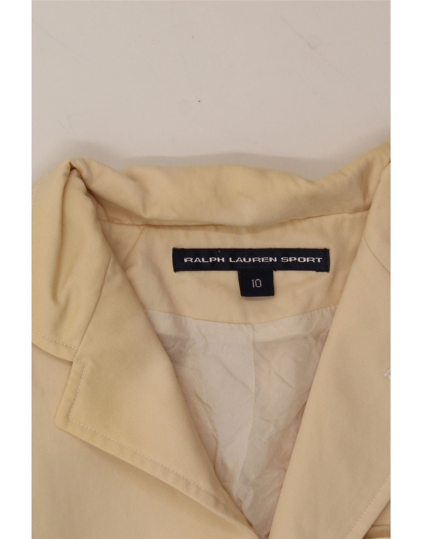 Ralph Lauren Womens 3 Button Blazer Jacket US 10 Large Beige Wool Size M / US 6-8 / IT 42-44 - 6 Thumbnail
