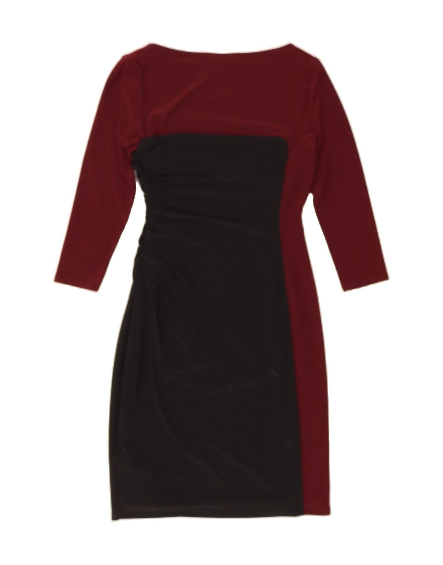 Ralph Lauren Womens Bodycon Dress US 6 Medium Burgundy Colourblock Size XS / US 0-2 / IT 36-38 - 2 Thumbnail