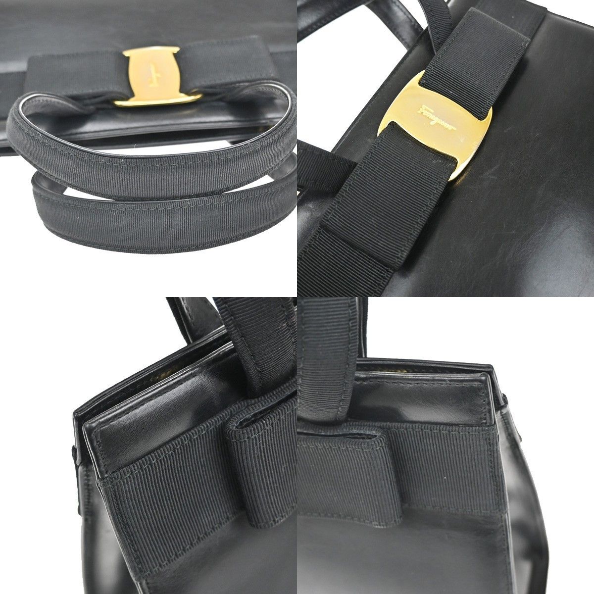 Salvatore Ferragamo Salvatore Ferragamo Convertible Vara Bow Tote Leather Size ONE SIZE - 11 Thumbnail