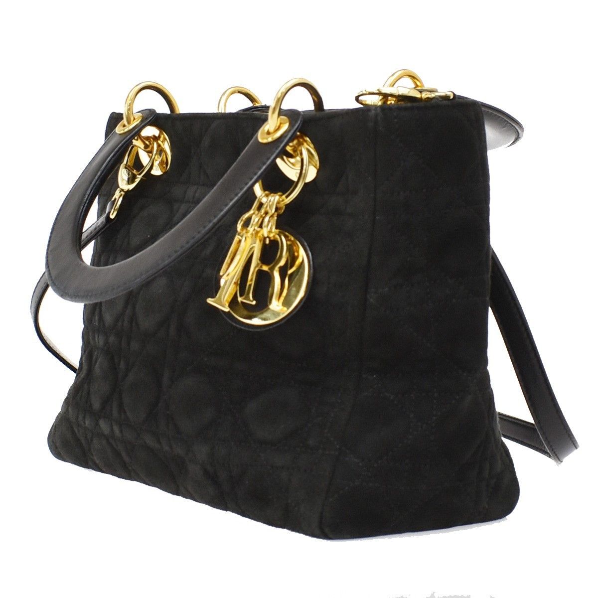 Dior Christian Dior Lady Dior Bag Cannage Stitch Suede Size ONE SIZE - 3 Thumbnail