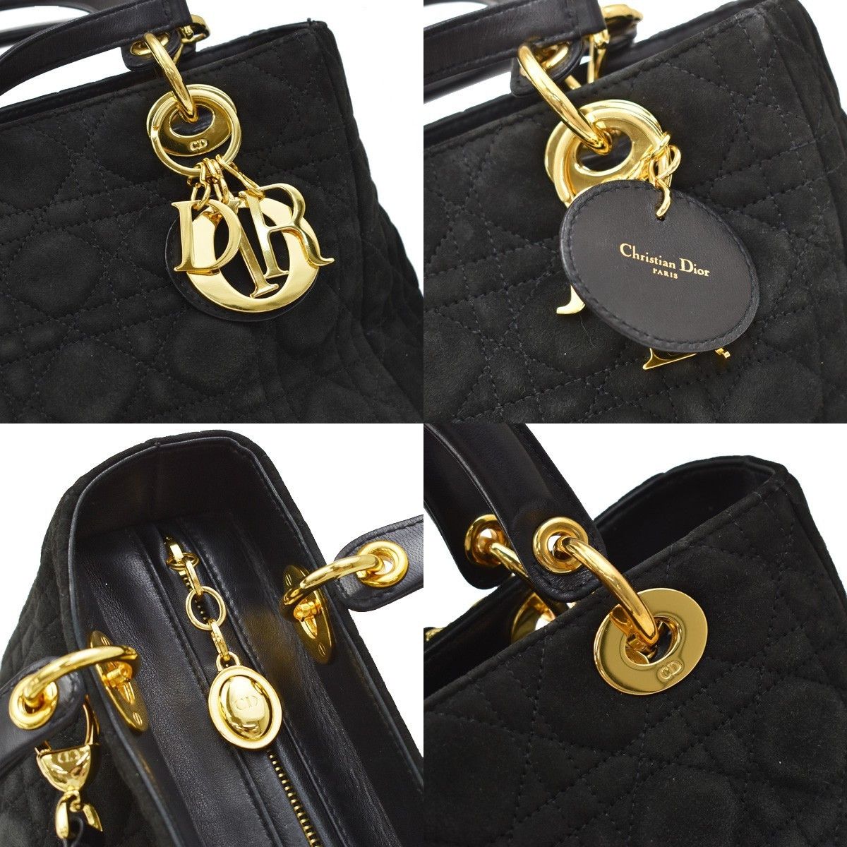 Dior Christian Dior Lady Dior Bag Cannage Stitch Suede Size ONE SIZE - 9 Thumbnail