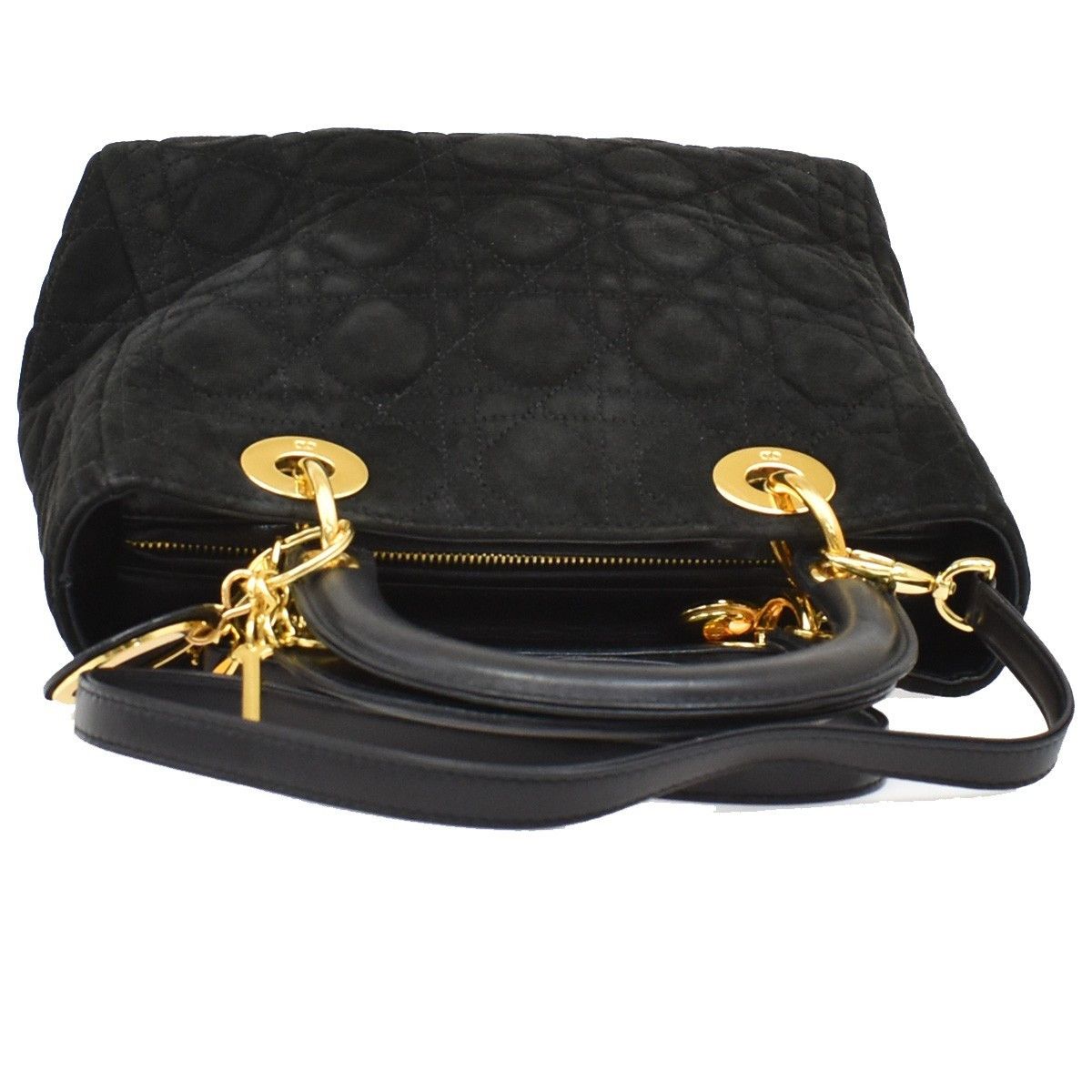 Dior Christian Dior Lady Dior Bag Cannage Stitch Suede Size ONE SIZE - 10 Thumbnail
