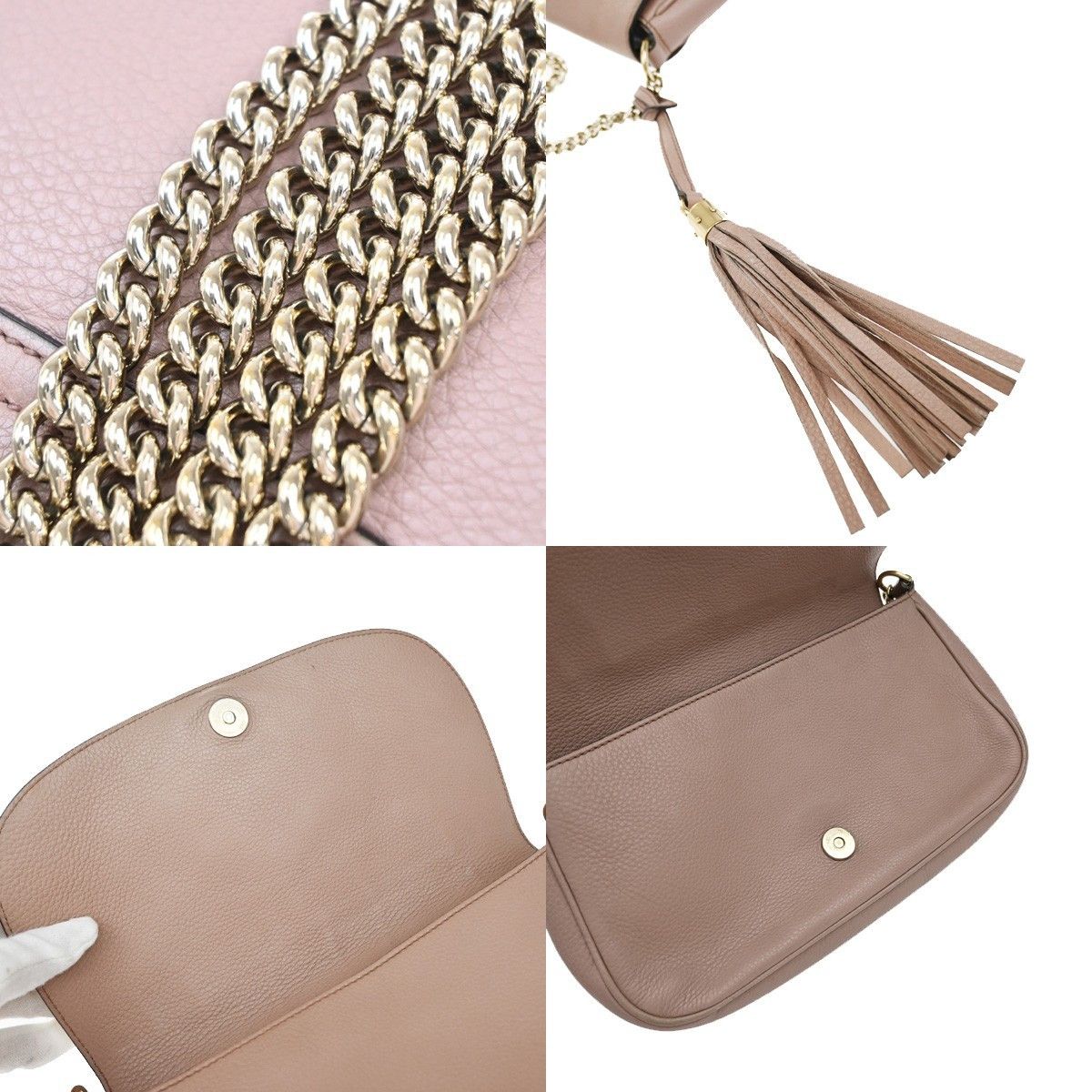 Gucci Gucci Soho Chain Crossbody Bag Leather Size ONE SIZE - 10 Thumbnail