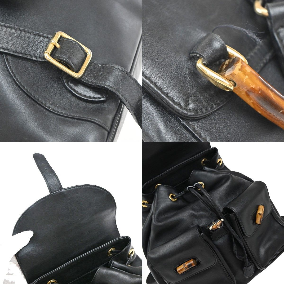 Gucci Gucci Vintage Bamboo Backpack Leather Size ONE SIZE - 12 Thumbnail