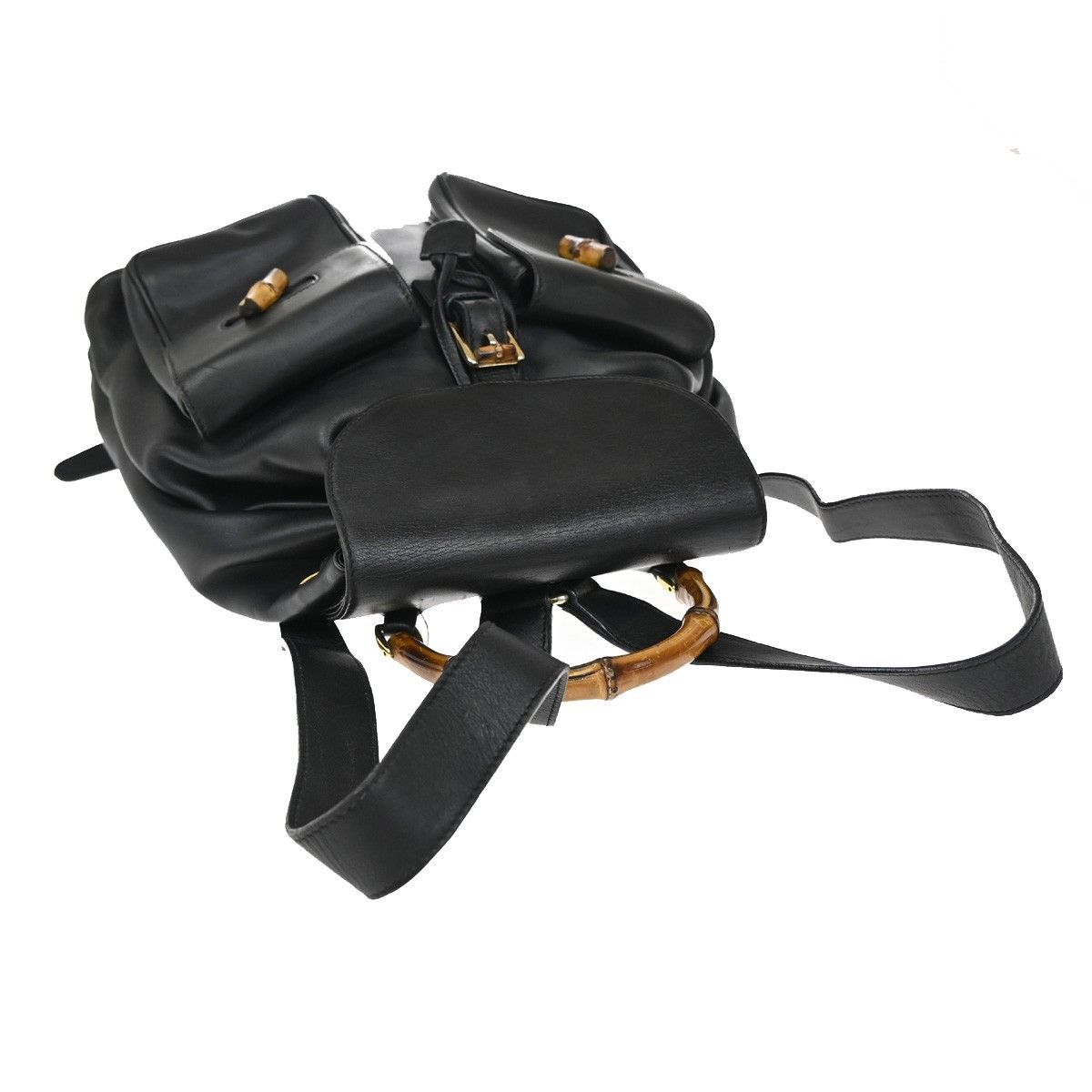Gucci Gucci Vintage Bamboo Backpack Leather Size ONE SIZE - 10 Thumbnail