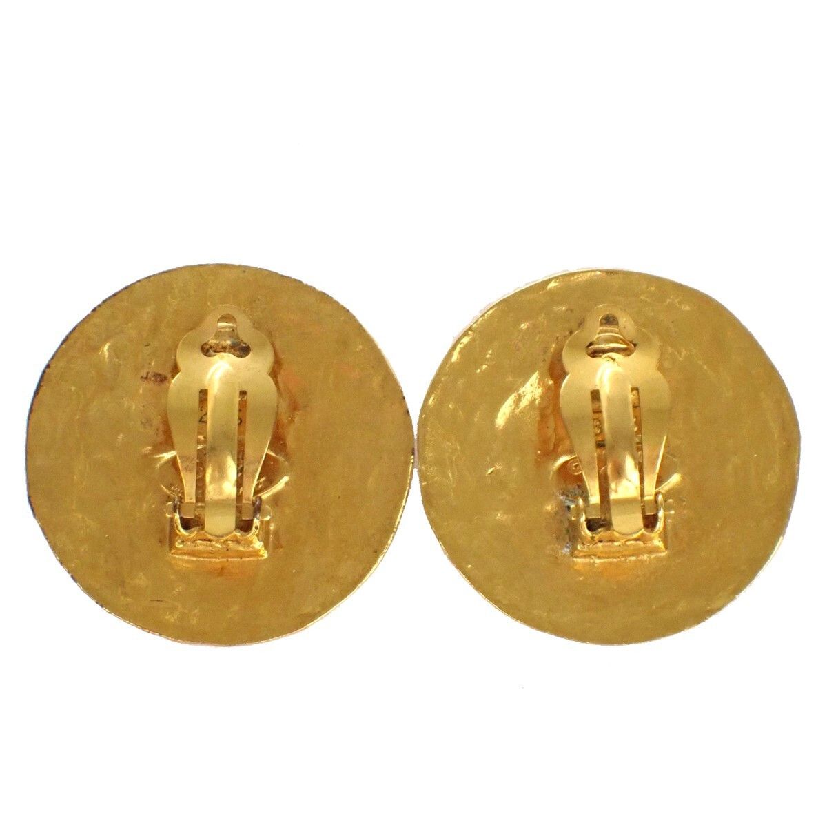 Chanel Chanel Vintage CC Round Button Clip-On Earrings Metal Size ONE SIZE - 2 Thumbnail