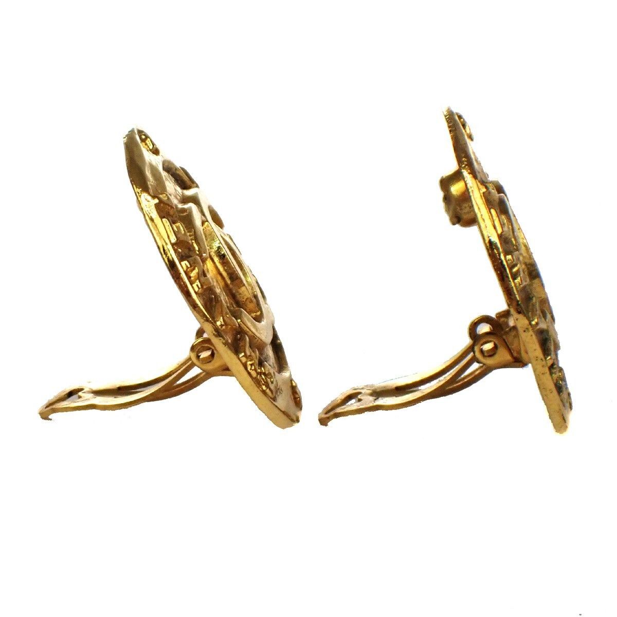 Chanel Chanel Vintage CC Round Button Clip-On Earrings Metal Size ONE SIZE - 7 Thumbnail