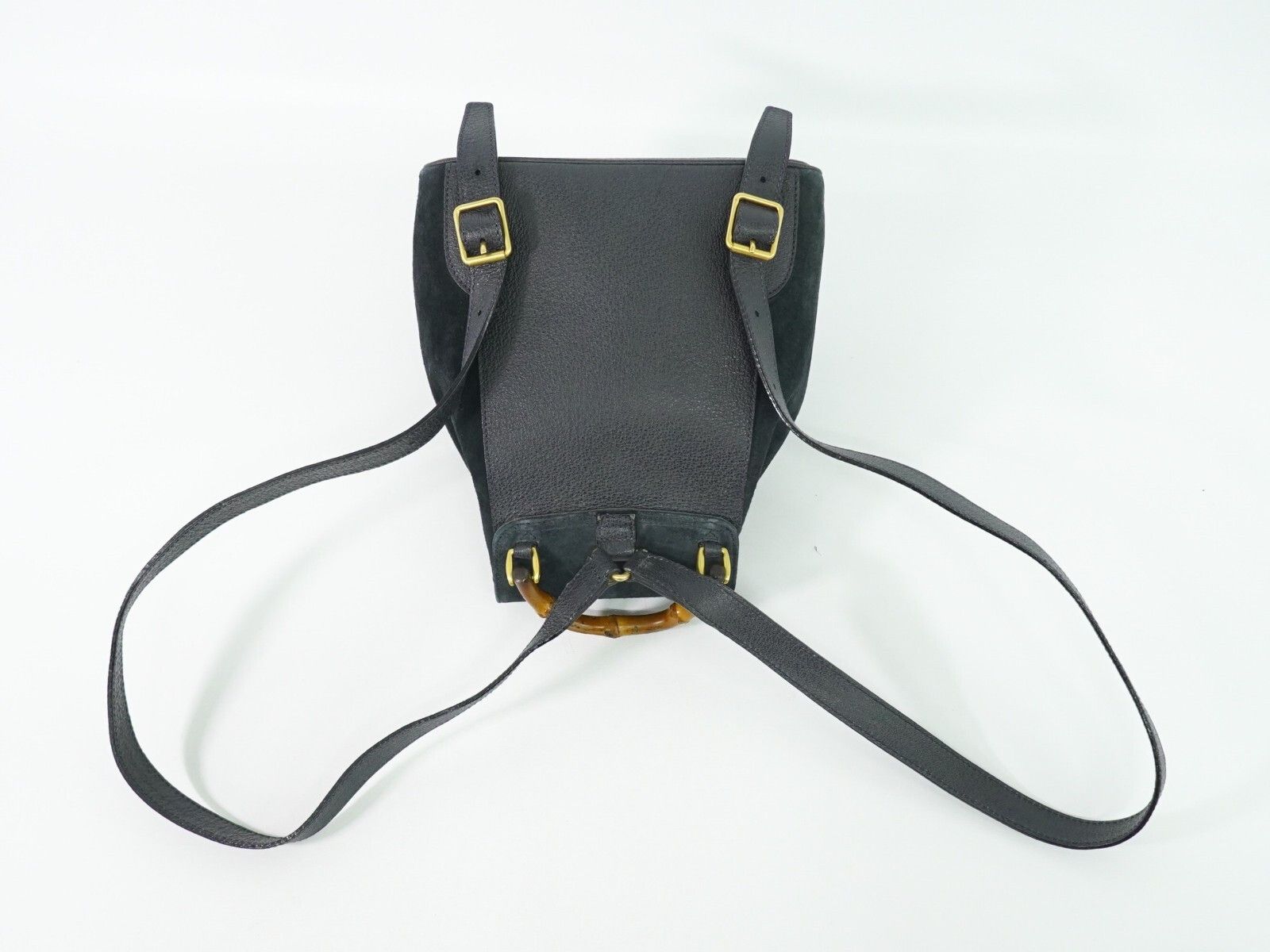 Gucci Gucci Vintage Bamboo Backpack Suede Size ONE SIZE - 6 Thumbnail