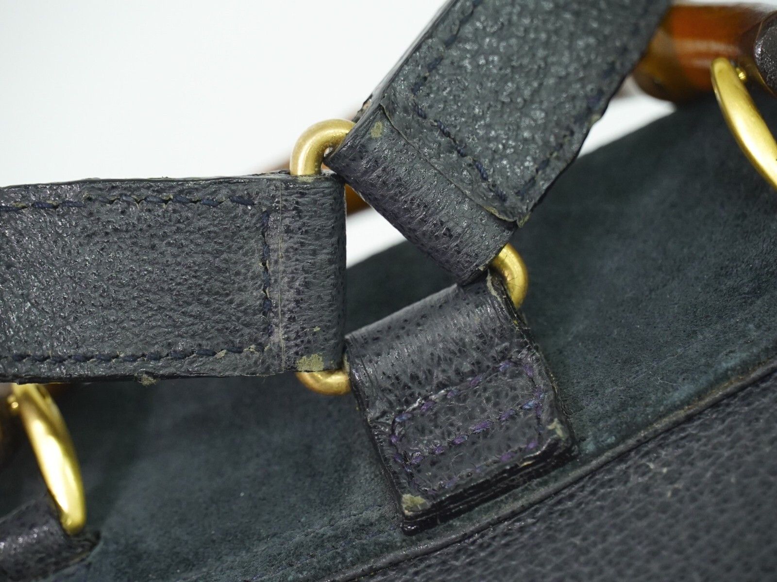 Gucci Gucci Vintage Bamboo Backpack Suede Size ONE SIZE - 10 Thumbnail