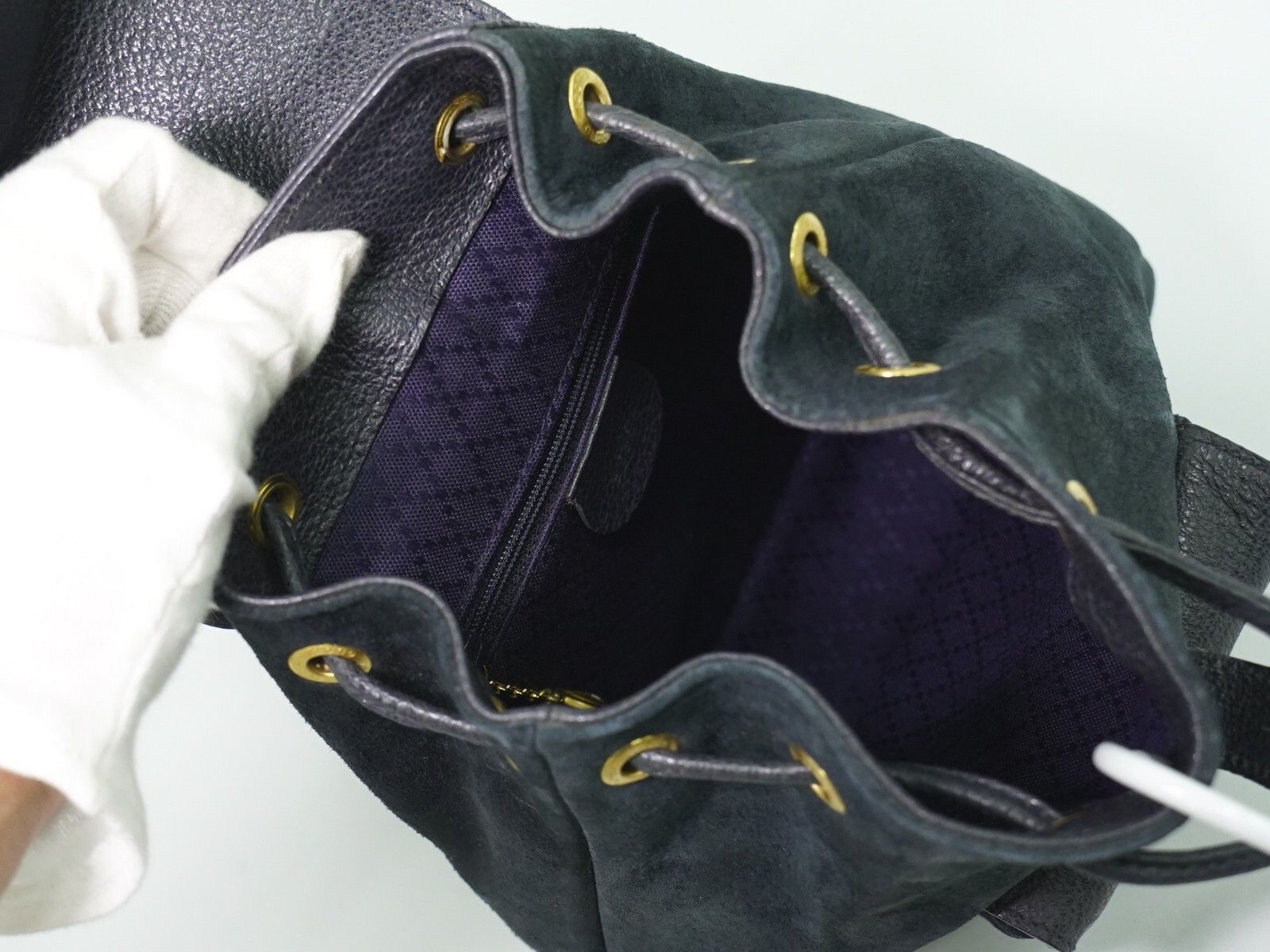 Gucci Gucci Vintage Bamboo Backpack Suede Size ONE SIZE - 3 Thumbnail