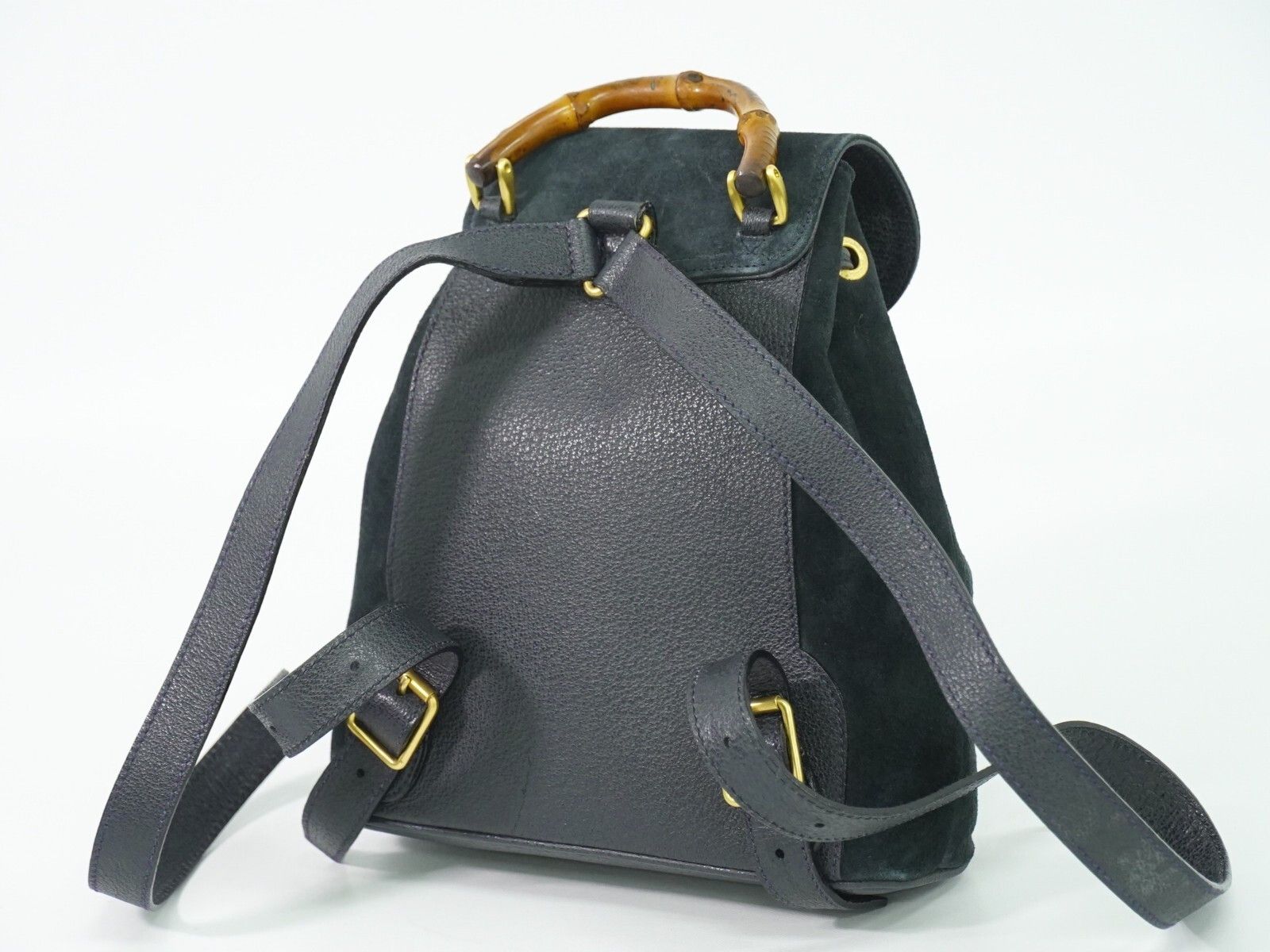 Gucci Gucci Vintage Bamboo Backpack Suede Size ONE SIZE - 2 Thumbnail