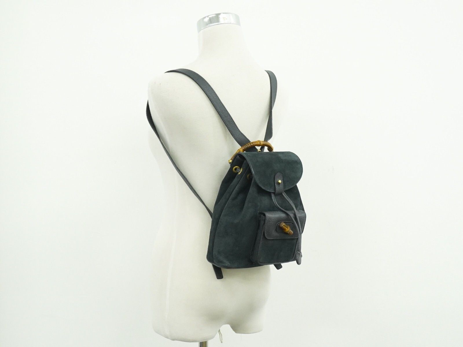 Gucci Gucci Vintage Bamboo Backpack Suede Size ONE SIZE - 11 Thumbnail