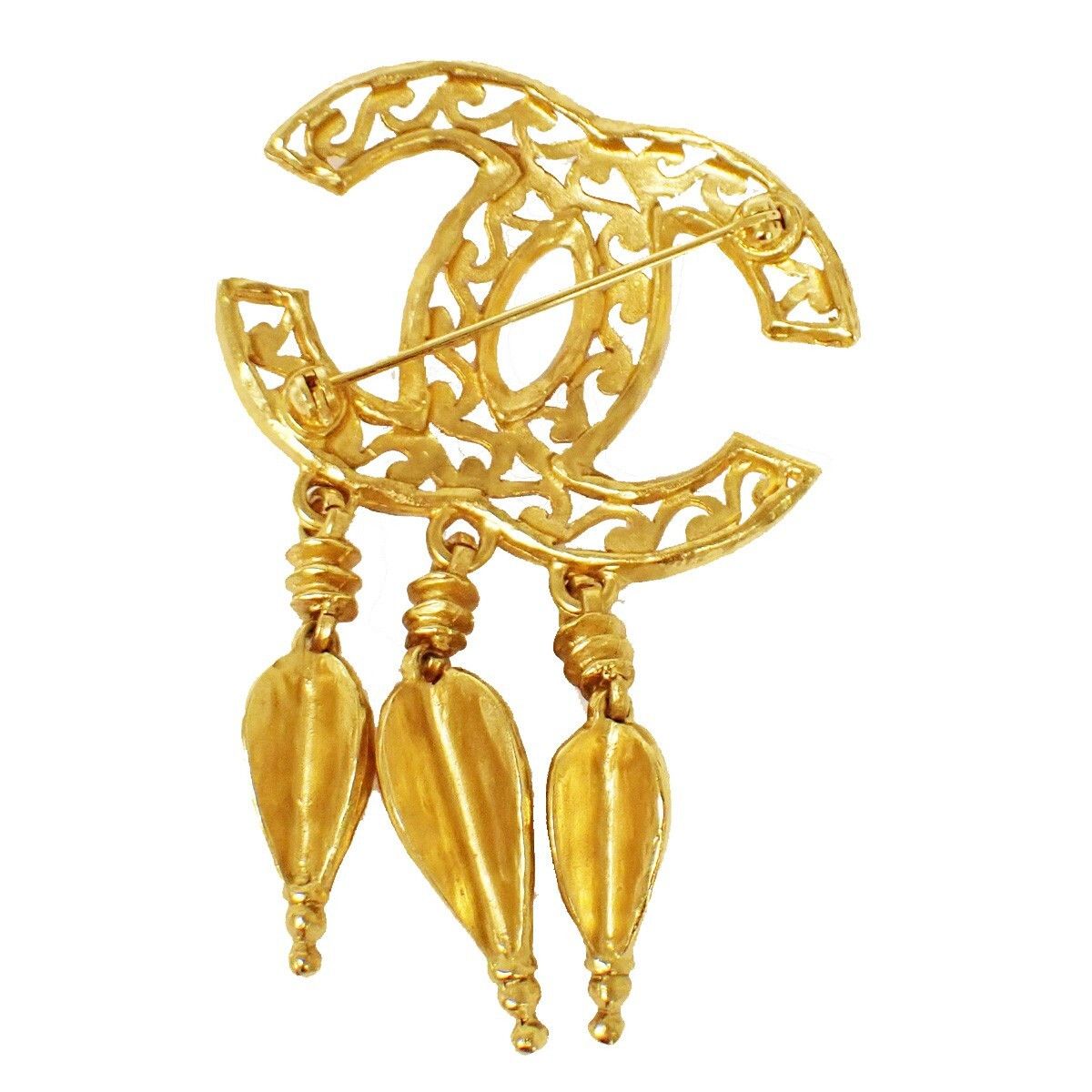 Chanel Vintage CC Fringe Brooch Metal
