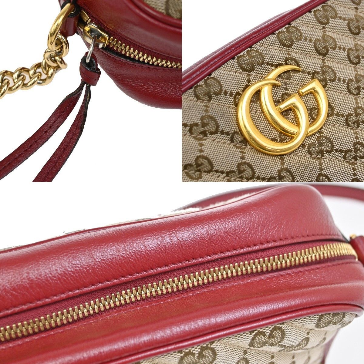 Gucci Gucci GG Marmont Shoulder Bag Diagonal Quilted GG Canvas with Leather Size ONE SIZE - 10 Thumbnail