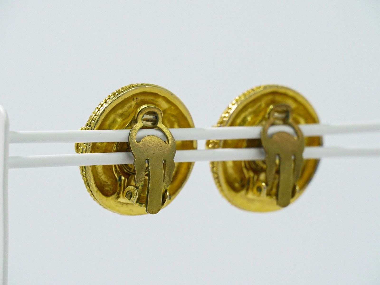 Chanel Chanel CC Hoop Clip-On Earrings Crystal Embellished Metal Size ONE SIZE - 8 Thumbnail