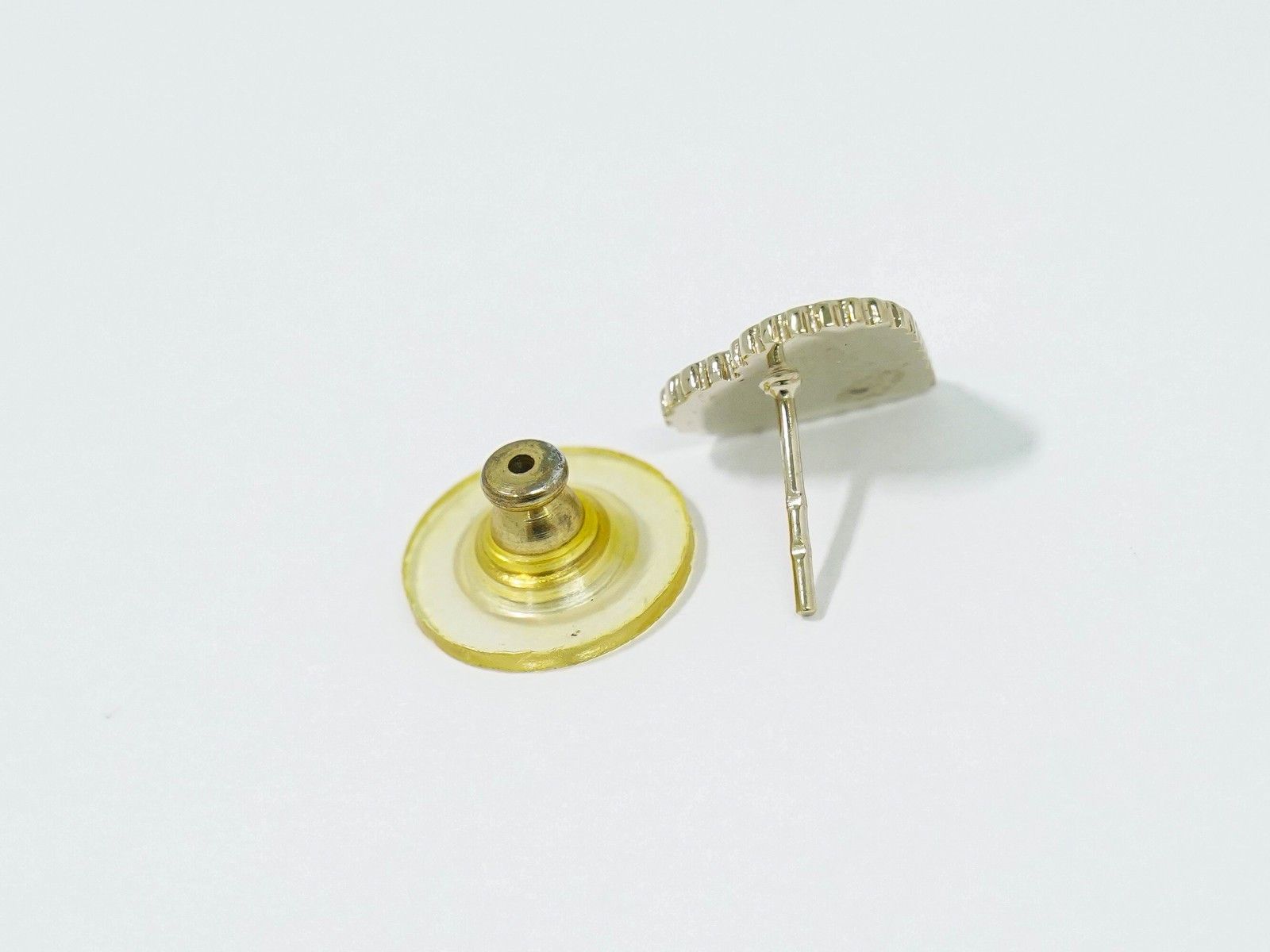Chanel Chanel CC Heart Cut Out Stud Earrings Metal with Crystals Size ONE SIZE - 4 Thumbnail