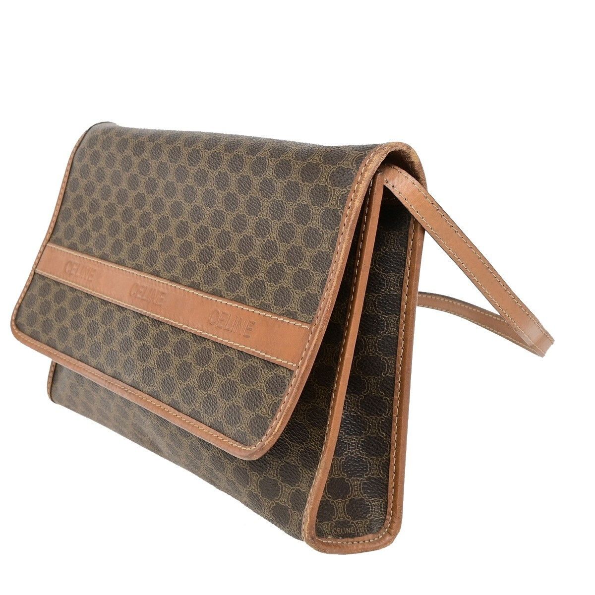 Celine Celine Vintage Macadam Shoulder Bag Canvas and Leather Size ONE SIZE - 3 Thumbnail