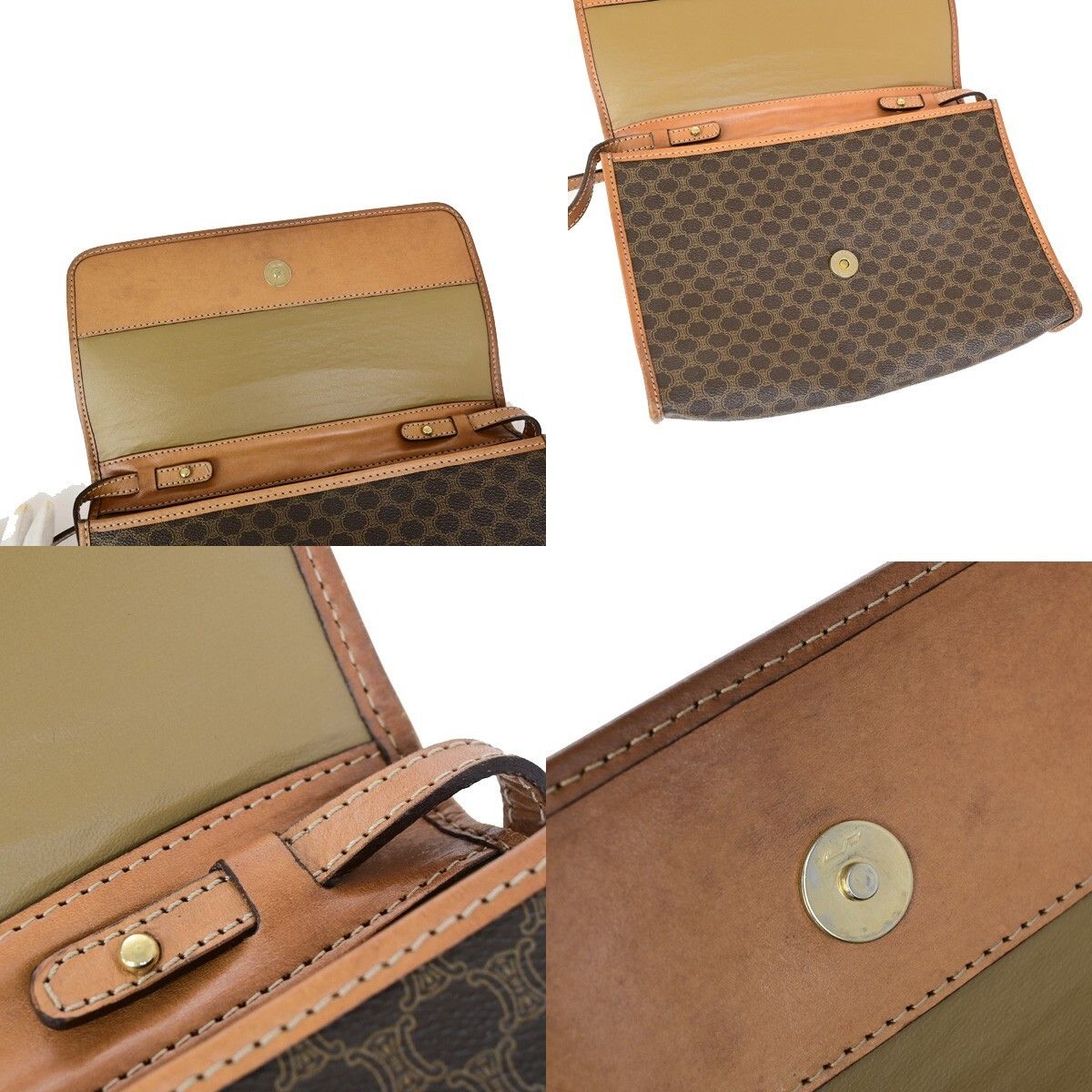 Celine Celine Vintage Macadam Shoulder Bag Canvas and Leather Size ONE SIZE - 10 Thumbnail