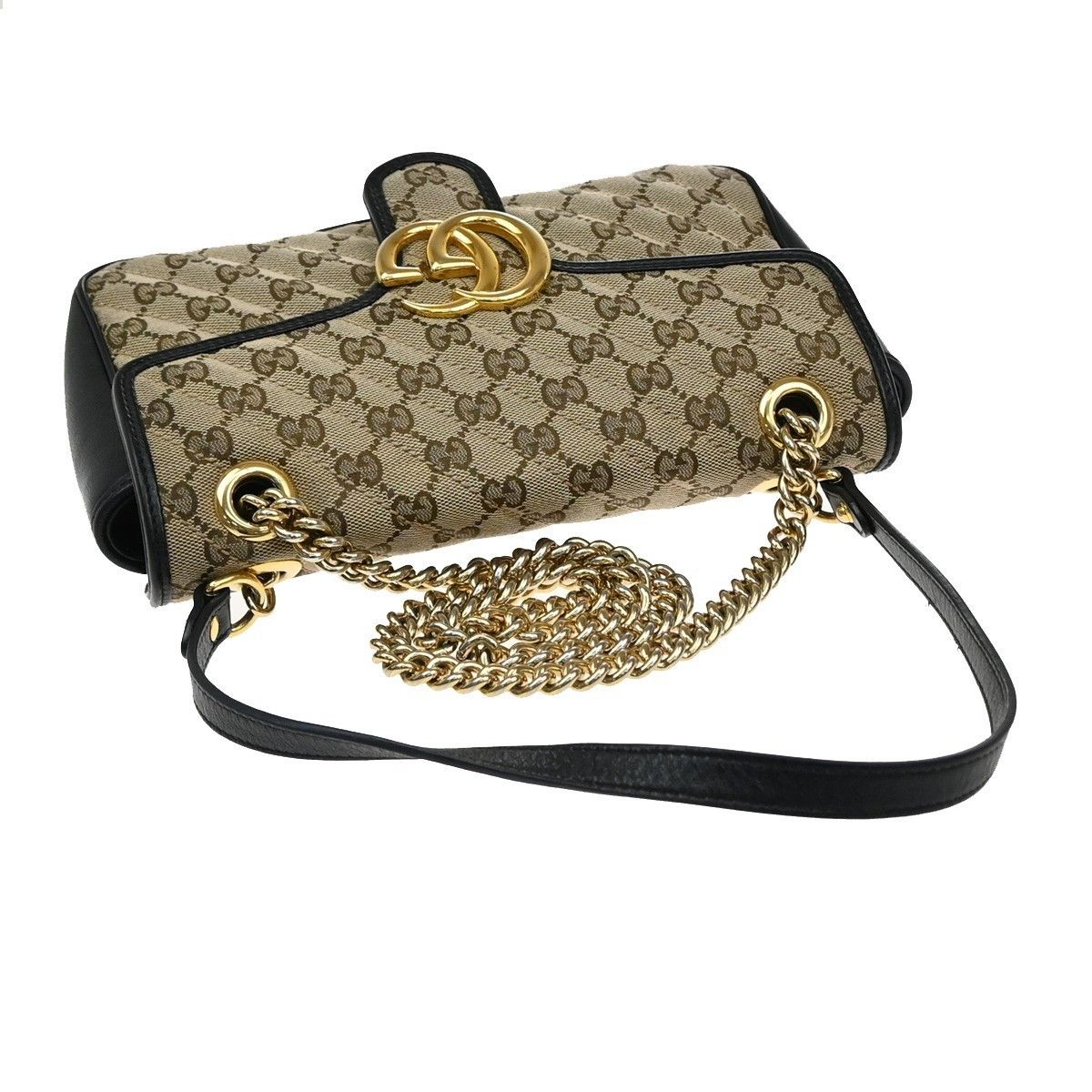 Gucci Gucci GG Marmont Flap Bag Diagonal Quilted GG Canvas with Leather Size ONE SIZE - 8 Thumbnail