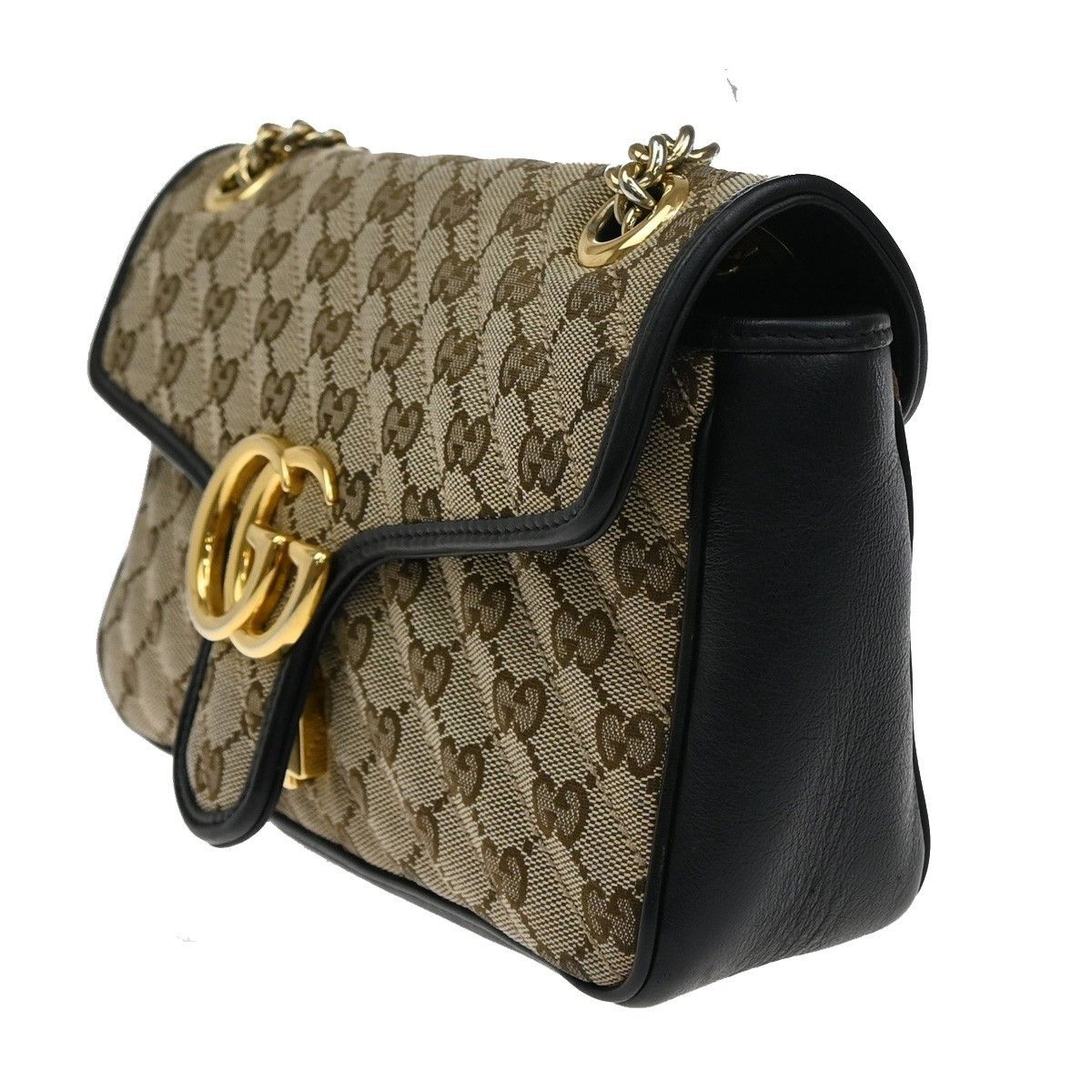 Gucci Gucci GG Marmont Flap Bag Diagonal Quilted GG Canvas with Leather Size ONE SIZE - 3 Thumbnail
