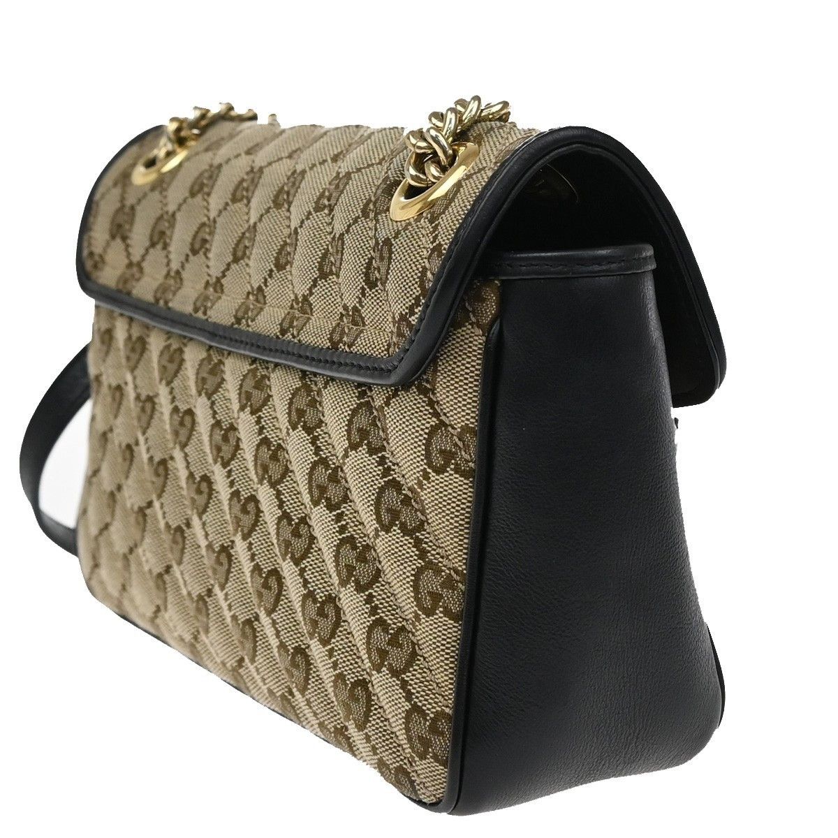 Gucci Gucci GG Marmont Flap Bag Diagonal Quilted GG Canvas with Leather Size ONE SIZE - 4 Thumbnail