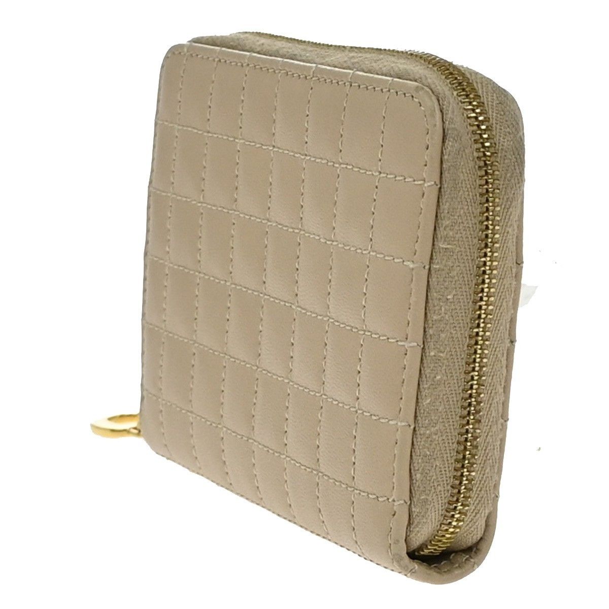 Celine Celine C Charm Zip Around Wallet Quilted Leather Size ONE SIZE - 3 Thumbnail