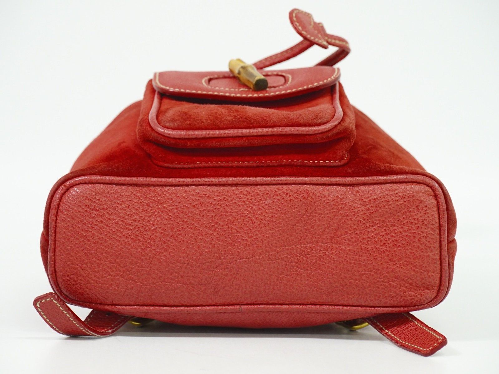 Gucci Gucci Vintage Bamboo Backpack Suede Size ONE SIZE - 8 Thumbnail