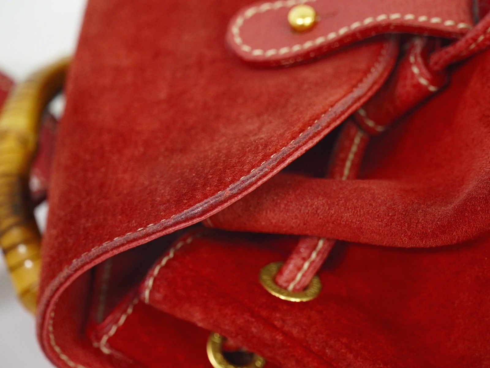 Gucci Gucci Vintage Bamboo Backpack Suede Size ONE SIZE - 12 Thumbnail