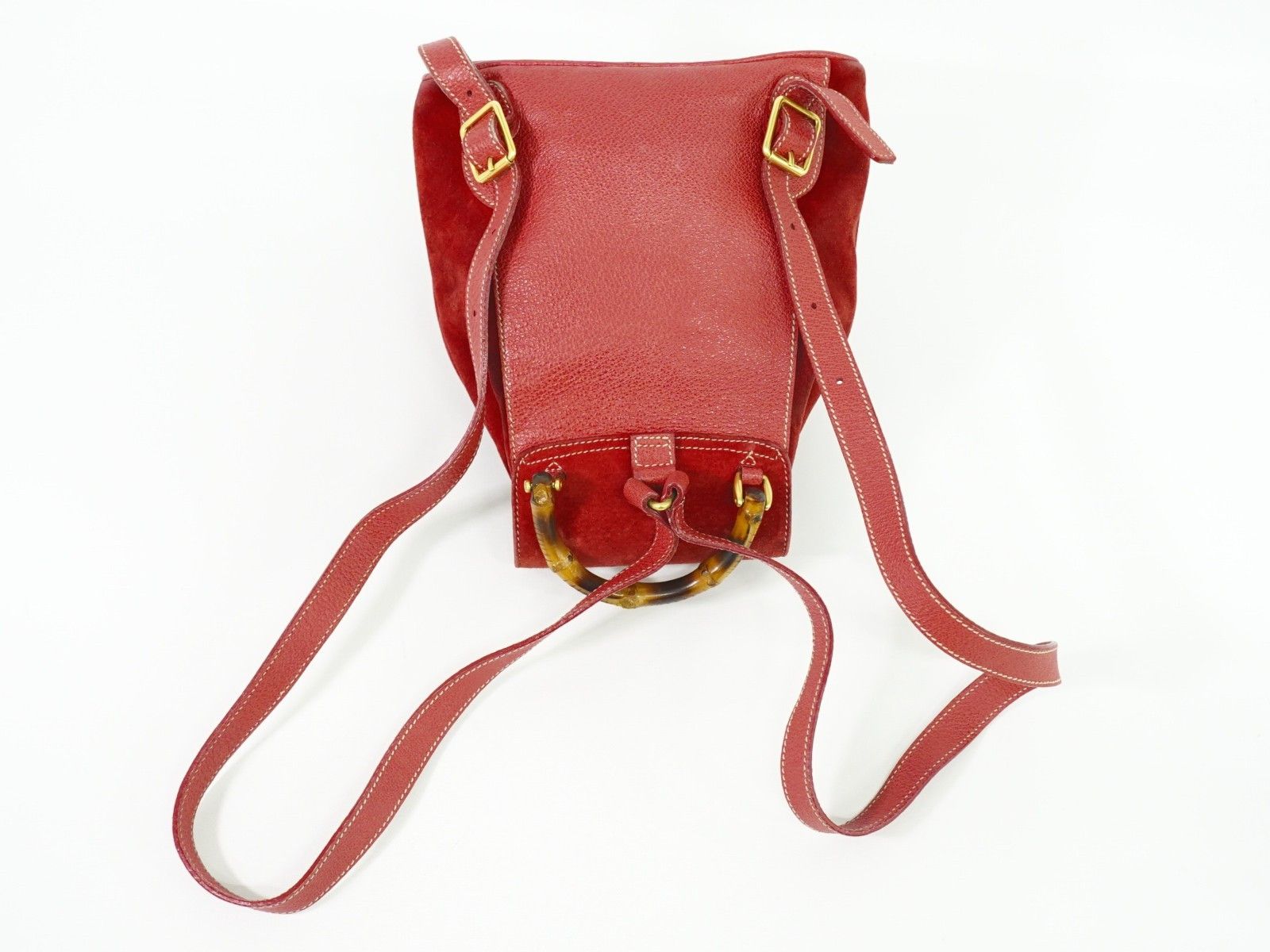 Gucci Gucci Vintage Bamboo Backpack Suede Size ONE SIZE - 6 Thumbnail