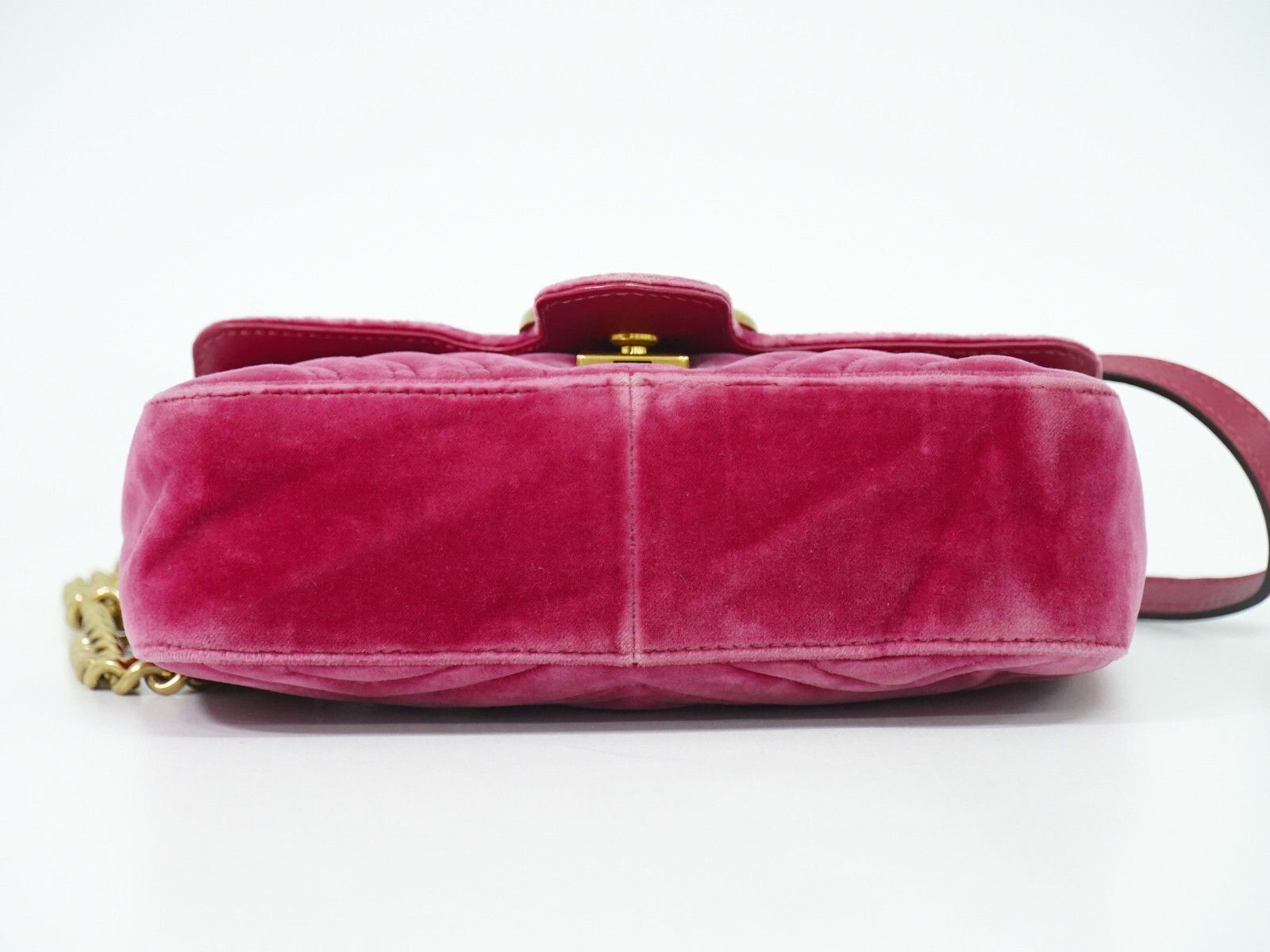 Gucci Gucci GG Marmont Flap Bag Matelasse Velvet Size ONE SIZE - 8 Thumbnail