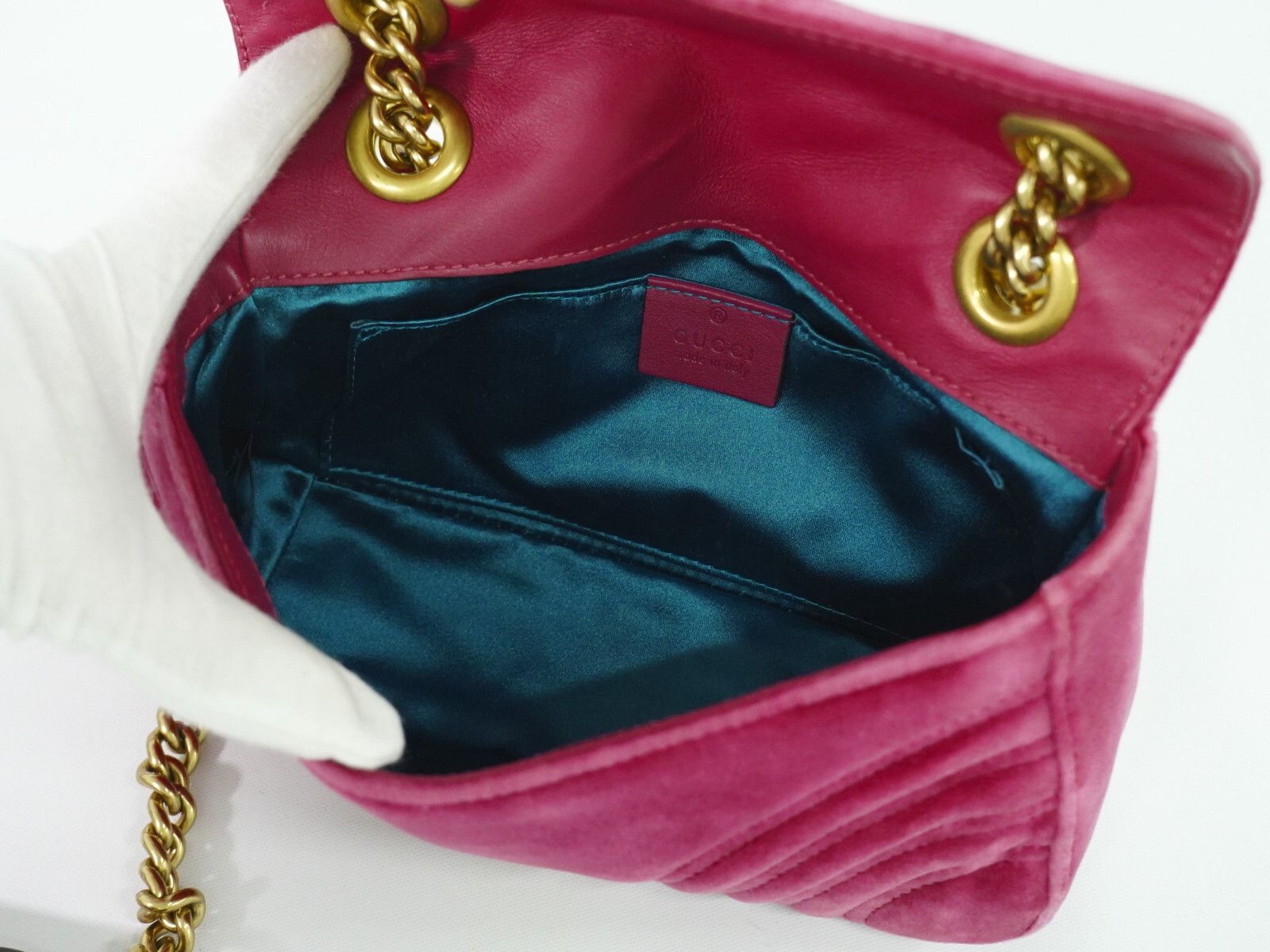 Gucci Gucci GG Marmont Flap Bag Matelasse Velvet Size ONE SIZE - 3 Thumbnail