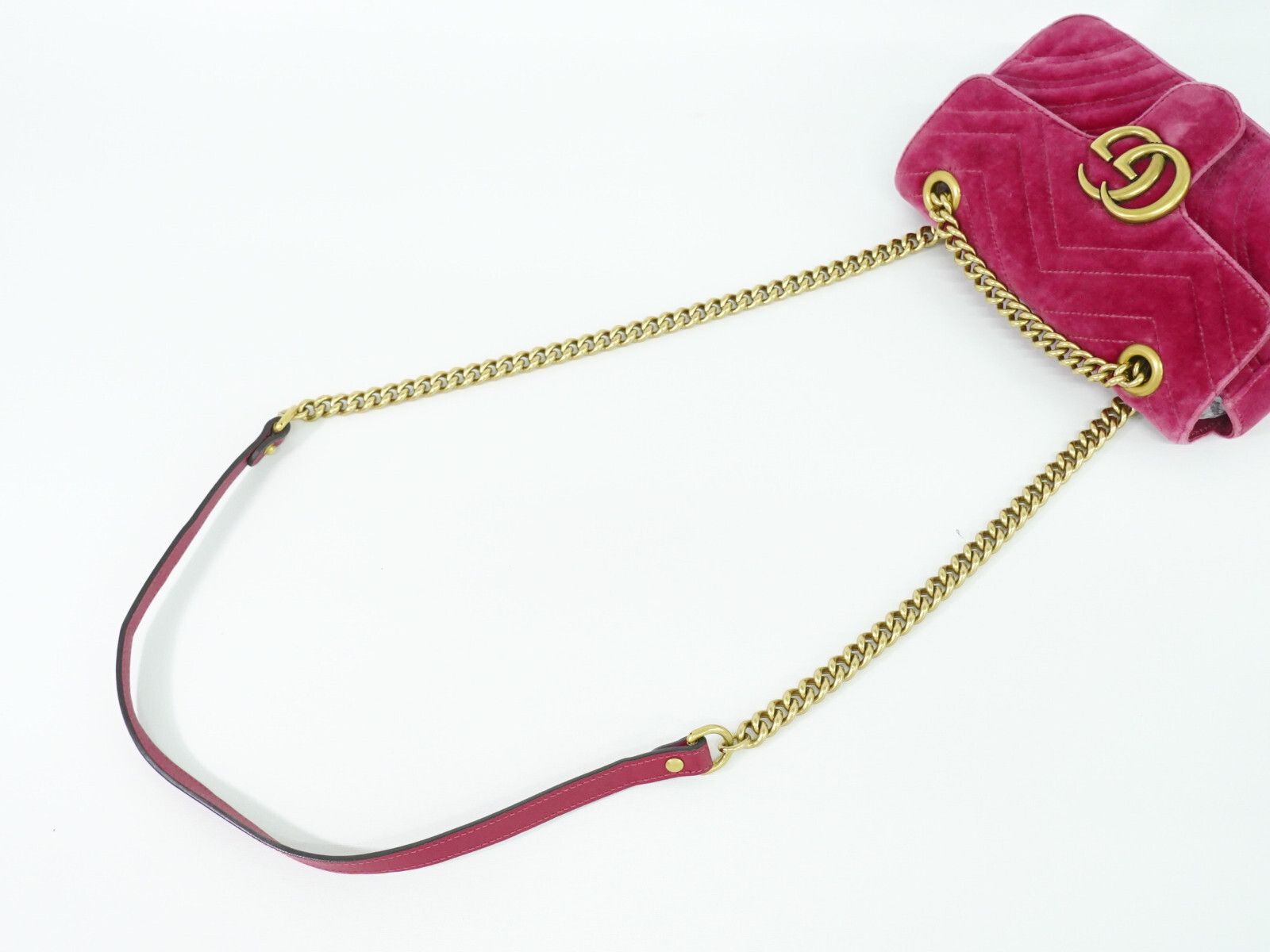 Gucci Gucci GG Marmont Flap Bag Matelasse Velvet Size ONE SIZE - 6 Thumbnail