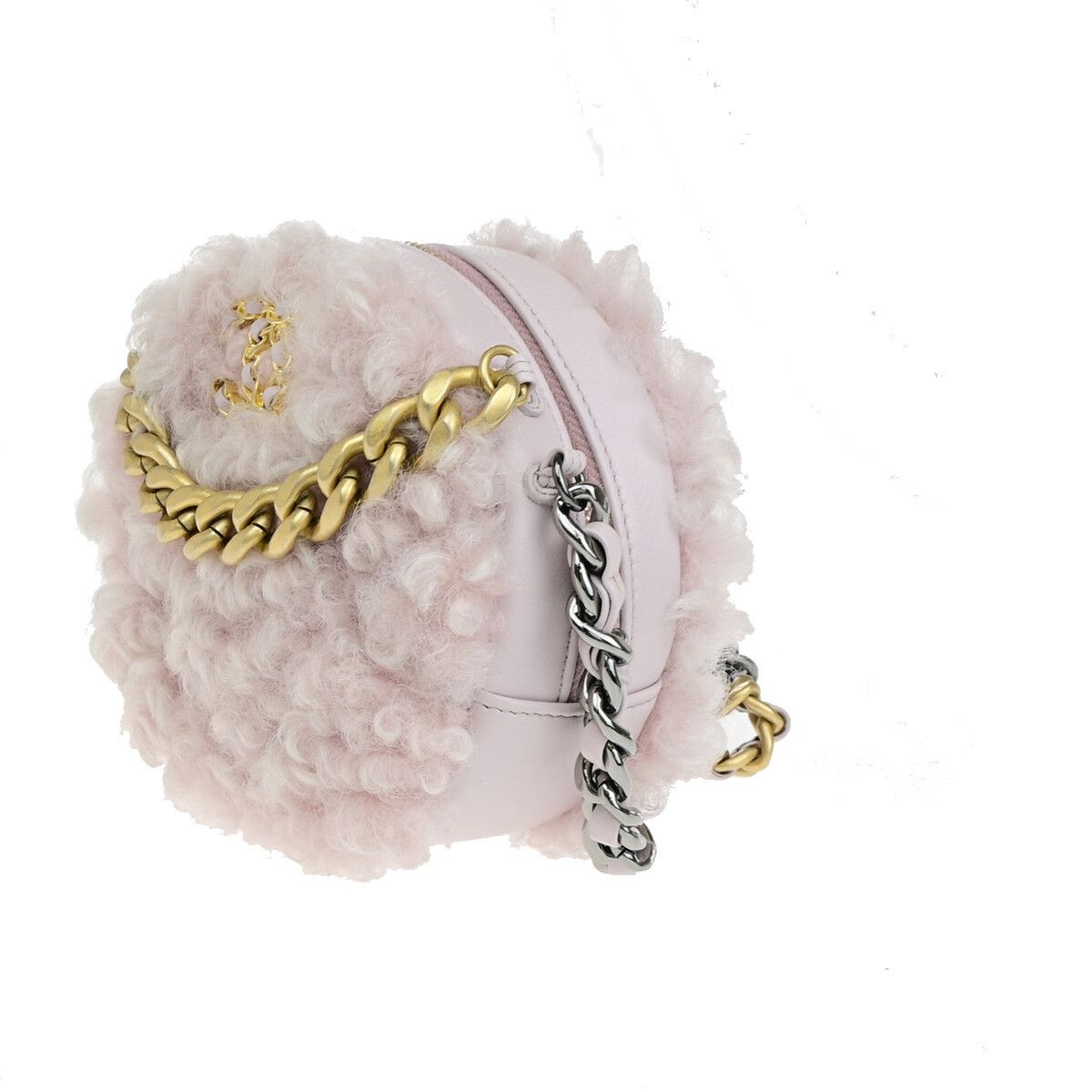Chanel Chanel 19 Round Clutch with Chain Quilted Shearling Size ONE SIZE - 3 Thumbnail