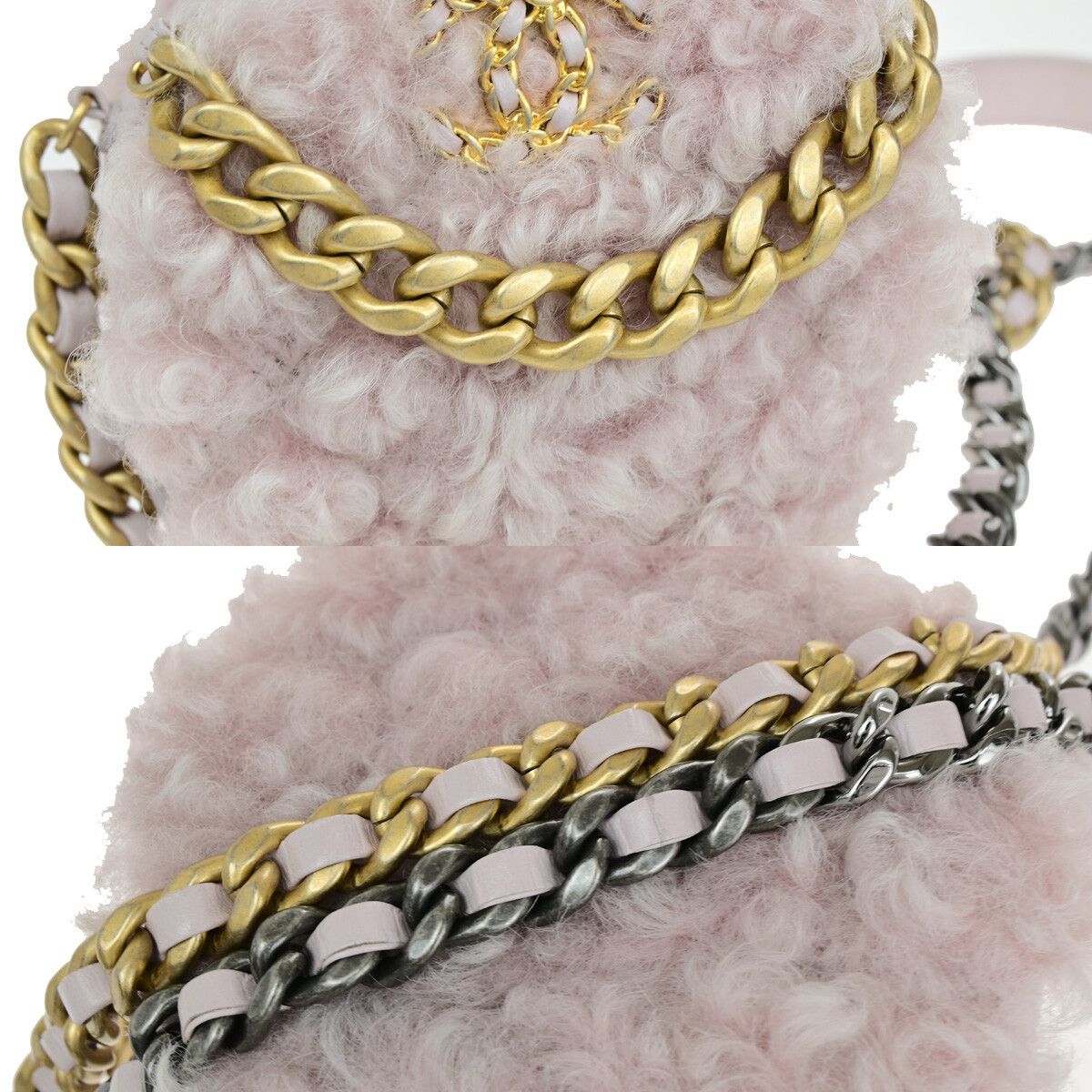 Chanel Chanel 19 Round Clutch with Chain Quilted Shearling Size ONE SIZE - 17 Thumbnail