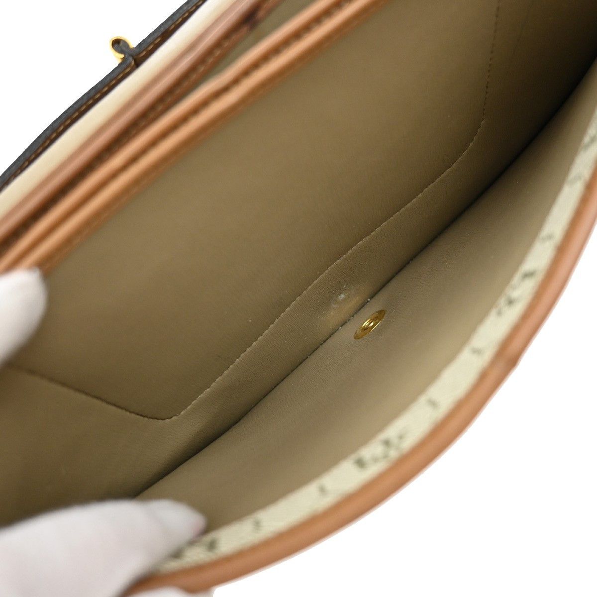 Dior Christian Dior Vintage Honeycomb Handbag Canvas Leather Size ONE SIZE - 5 Thumbnail