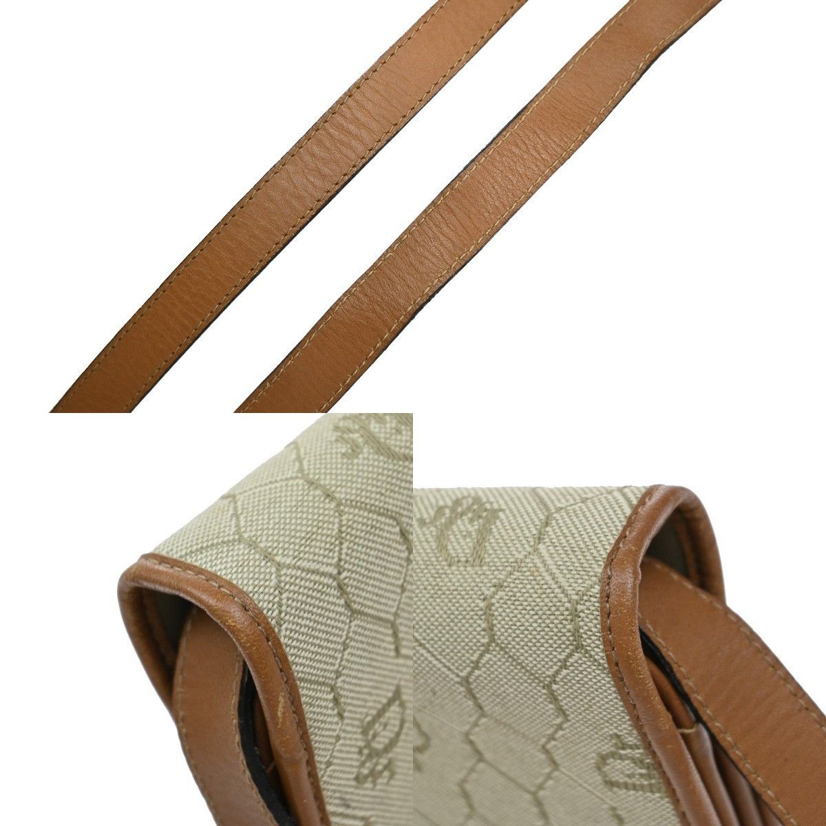 Dior Christian Dior Vintage Honeycomb Handbag Canvas Leather Size ONE SIZE - 11 Thumbnail