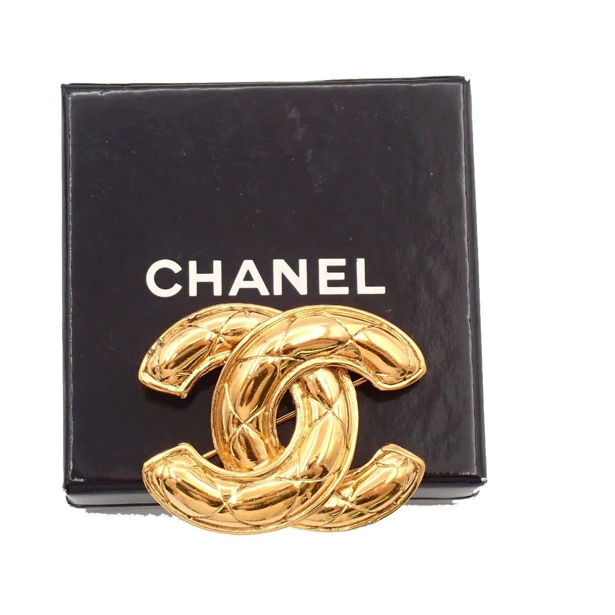Chanel Chanel Vintage Quilted CC Brooch Metal Size ONE SIZE - 8 Thumbnail