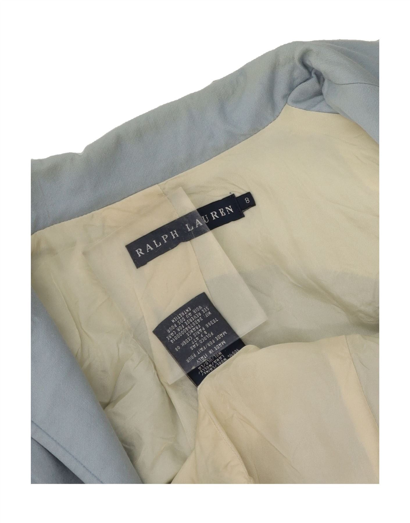 Ralph Lauren Womens 2 Button Blazer Jacket US 8 Medium Blue Wool Size S / US 4 / IT 40 - 5 Thumbnail