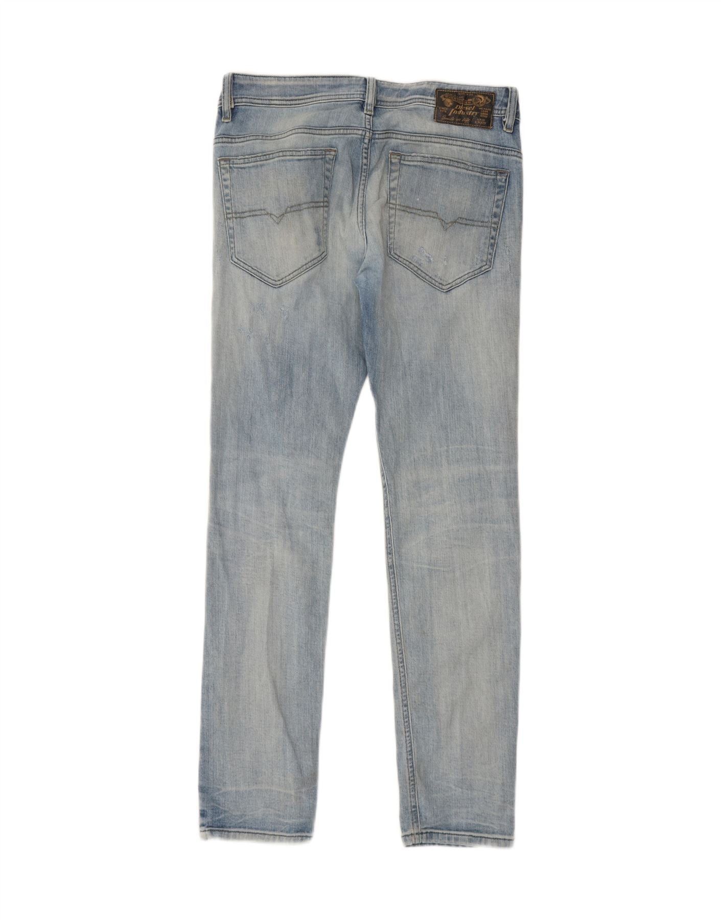 Diesel Mens Thavar-XP Distressed Slim Skinny Jeans W30 L32 Blue Cot Size US 30 / EU 46 - 2 Thumbnail