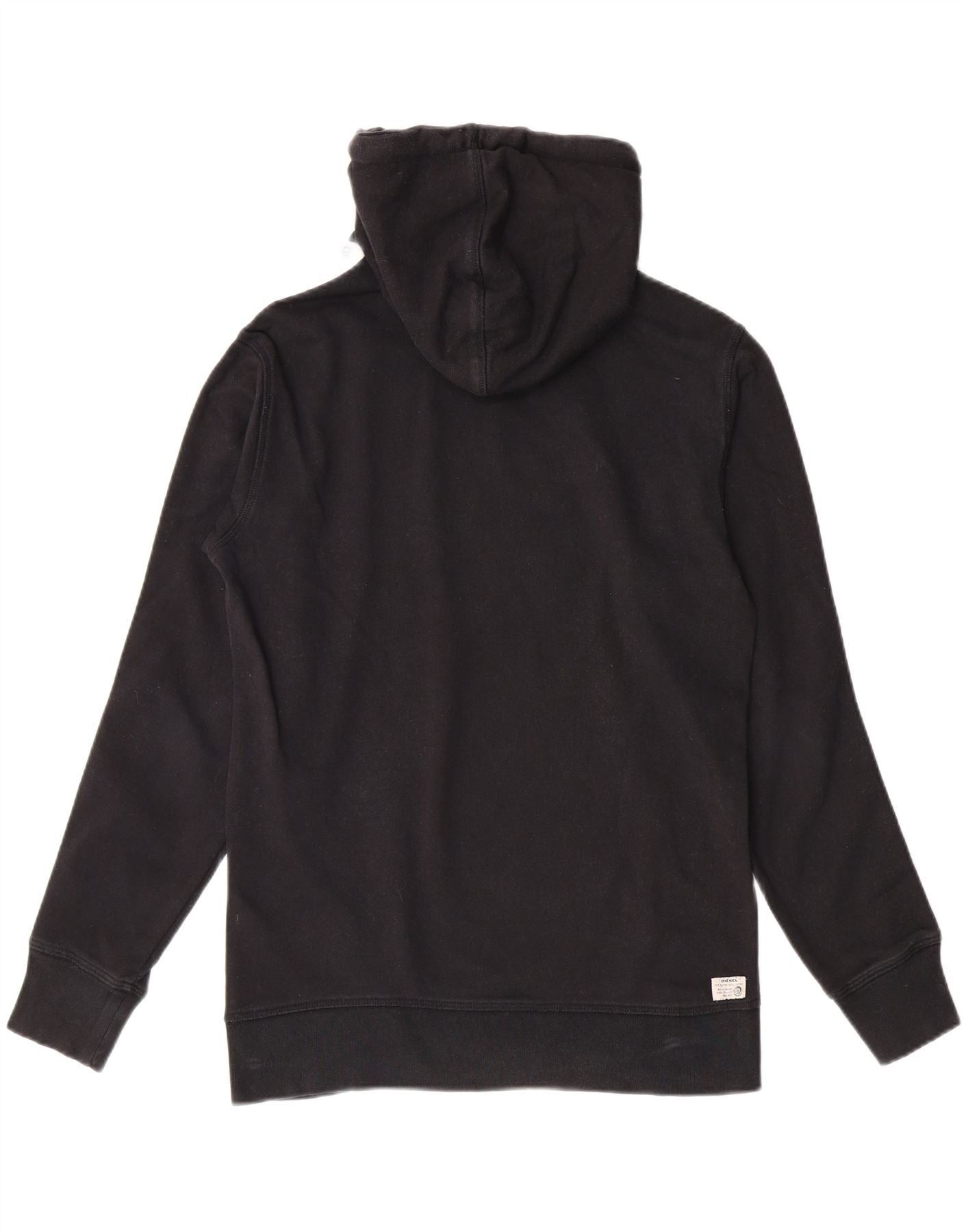 Diesel Mens Graphic Hoodie Jumper Small Black Cotton Size US S / EU 44-46 / 1 - 2 Thumbnail