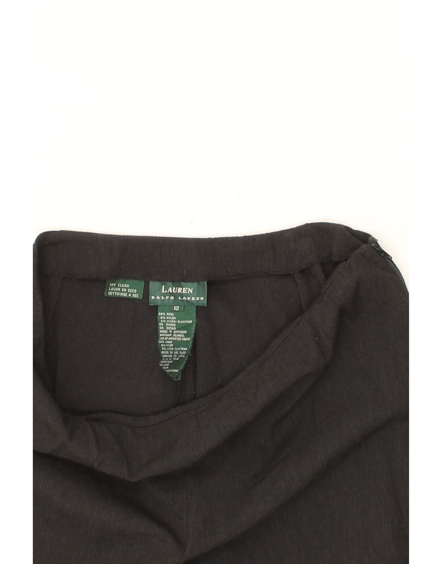 Ralph Lauren Womens Slim Casual Trousers US 12 Large W30 L28 Black Wool Size 30" / US 8 / IT 44 - 3 Thumbnail