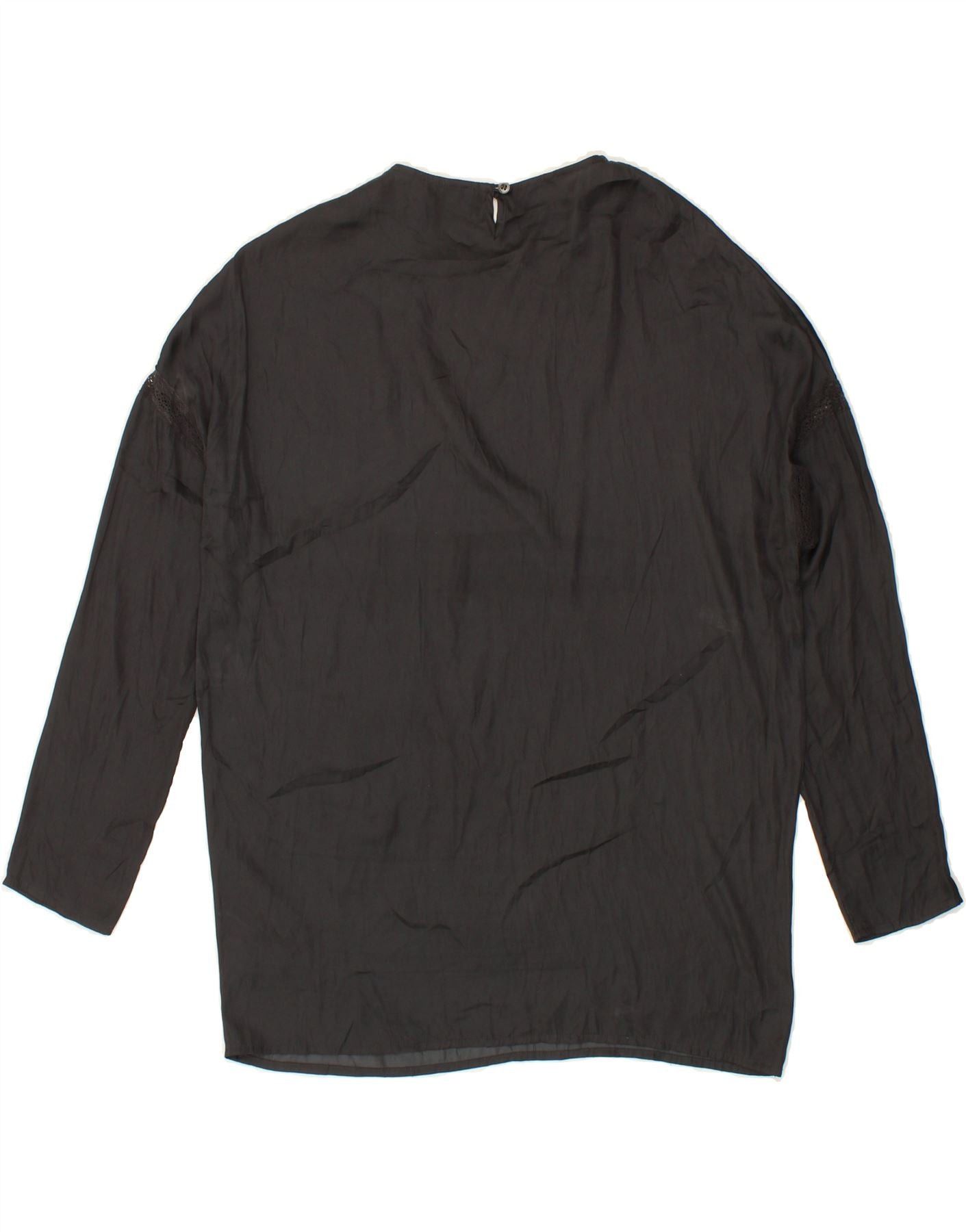 Diesel Womens Longline Overd Blouse Top UK 6 XS Black Polyester Size XS / US 0-2 / IT 36-38 - 2 Thumbnail